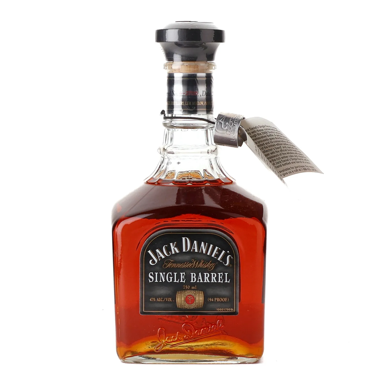 Jack Daniel's Ducks Unlimited Single Barrel, Cask #6-2708, 2006, 47% whisky bottle