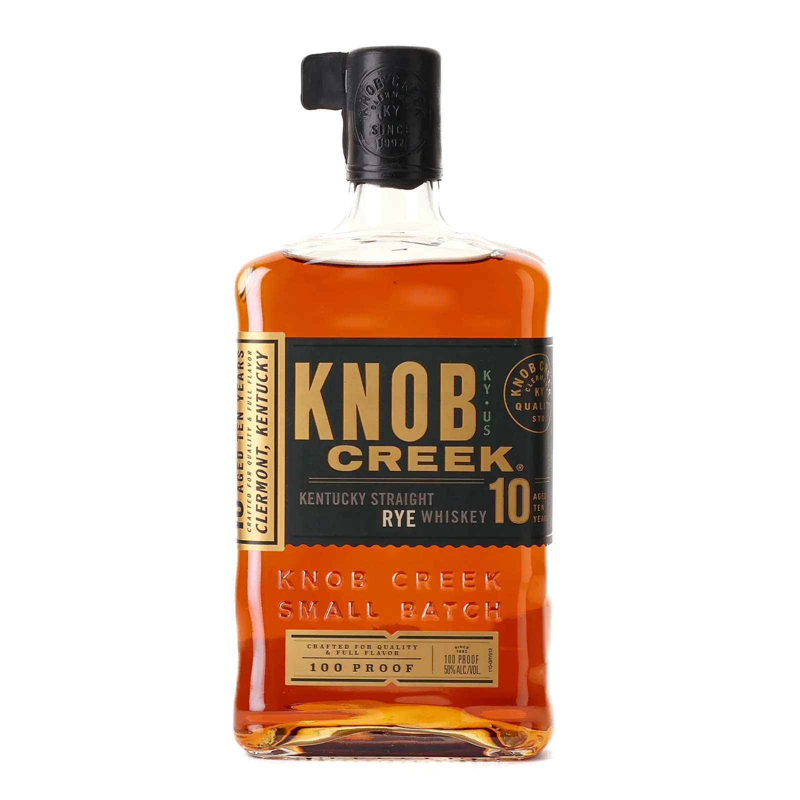 Knob Creek Small Batch No. Rye 10 Year Old, 50% whisky bottle