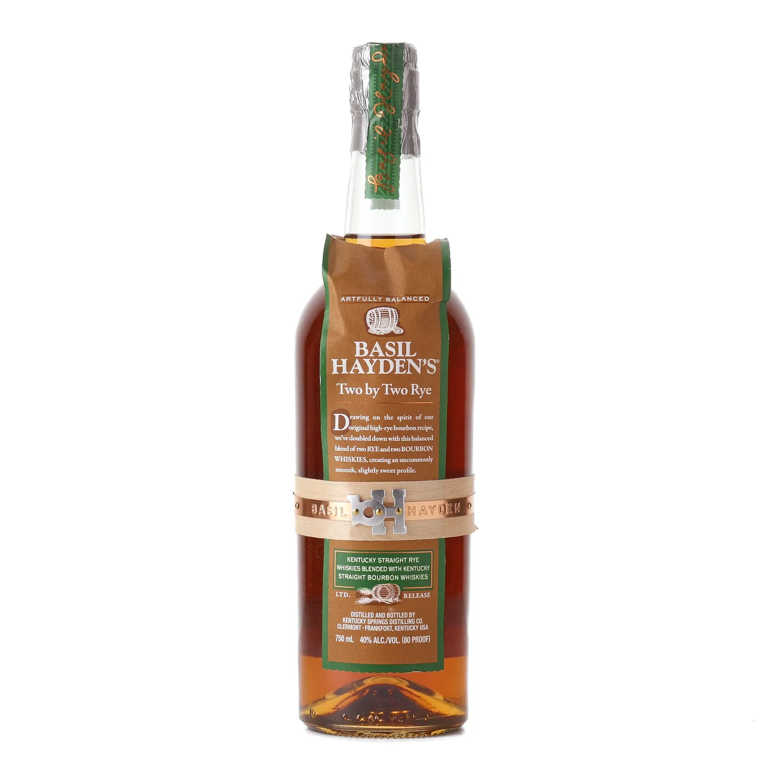 Basil Hayden's Two by Two Rye, 2018, 40% whisky bottle