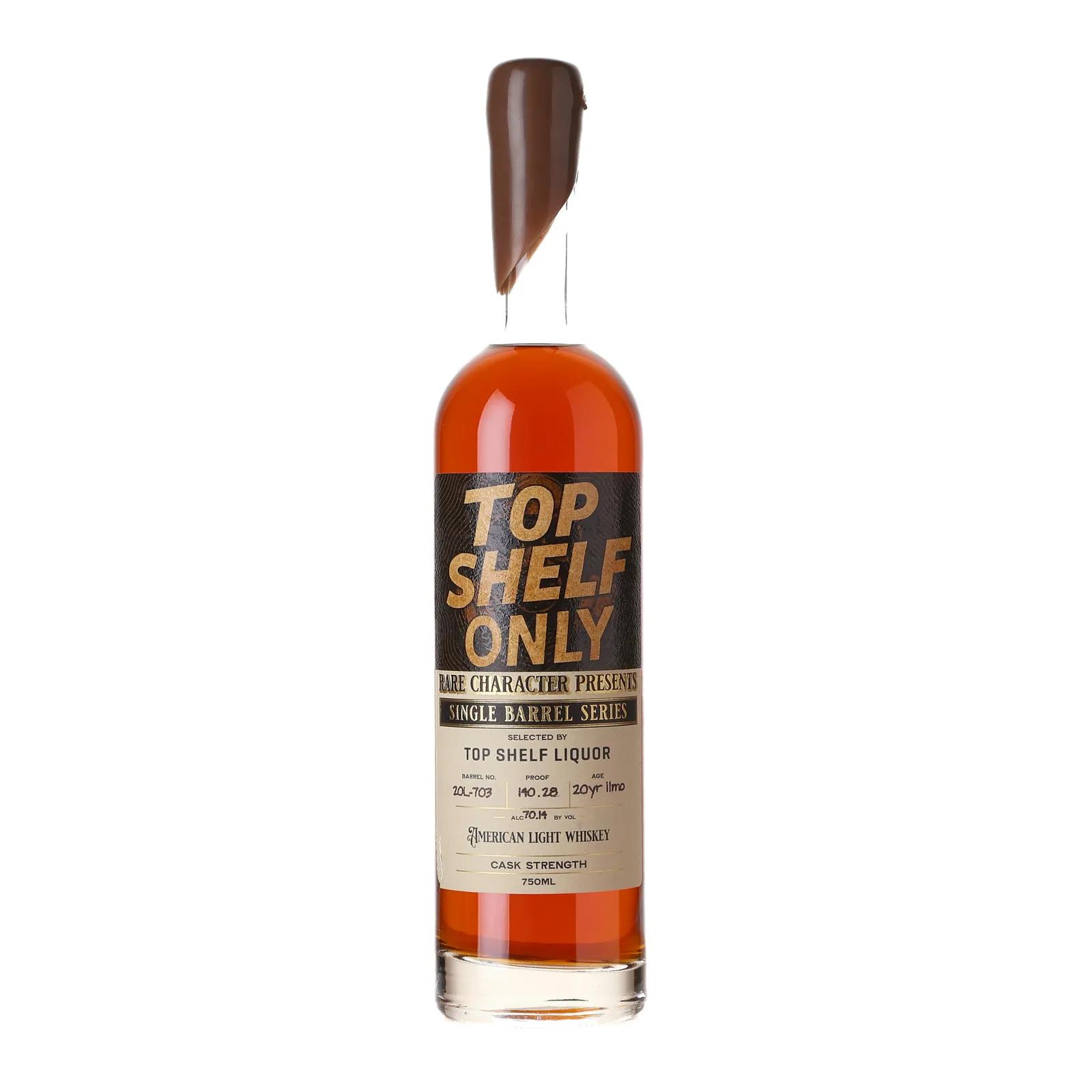 Rare Character Single Barrel Series American Light Whiskey Top Shelf Only 20 Year Old, Cask #20L-703, 2004, Rare Character, 70.14% whisky bottle