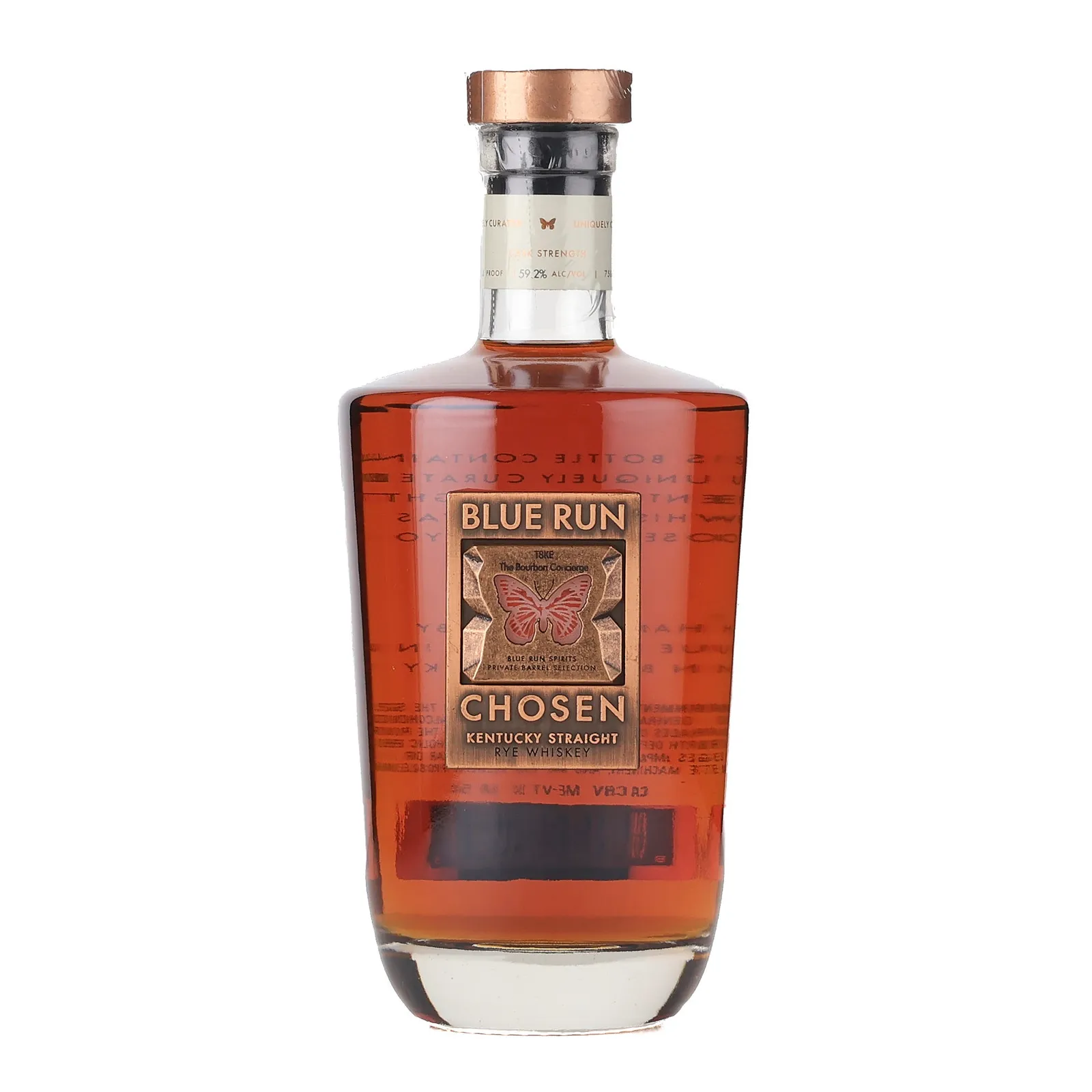 Blue Run Chosen Rye T8KE The Bourbon Concierge Private Barrel Selection, 59.2% whisky bottle