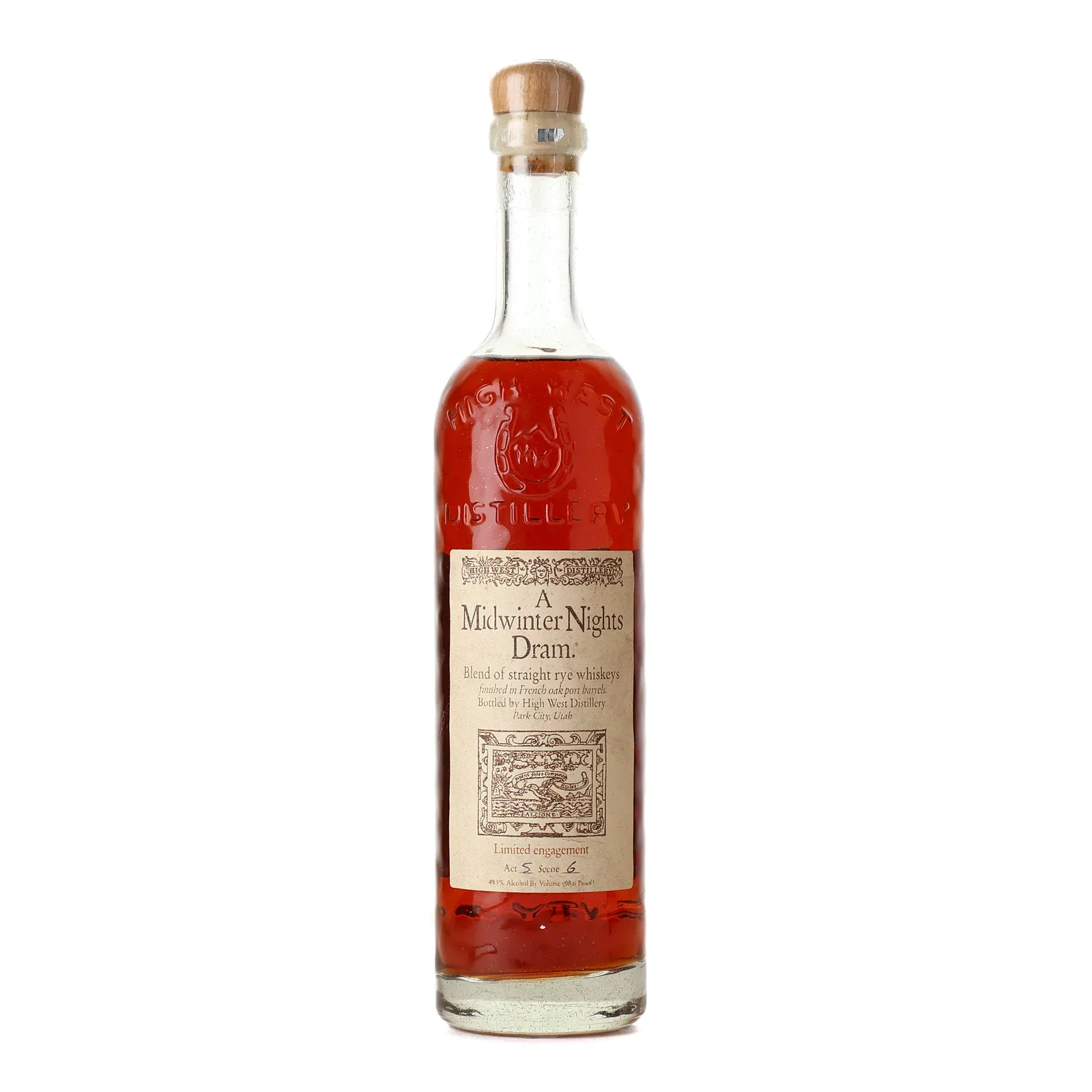 High West A Midwinter Night's Dram Act 5 Scene 6, French Oak Port Cask, 49.3% whisky bottle