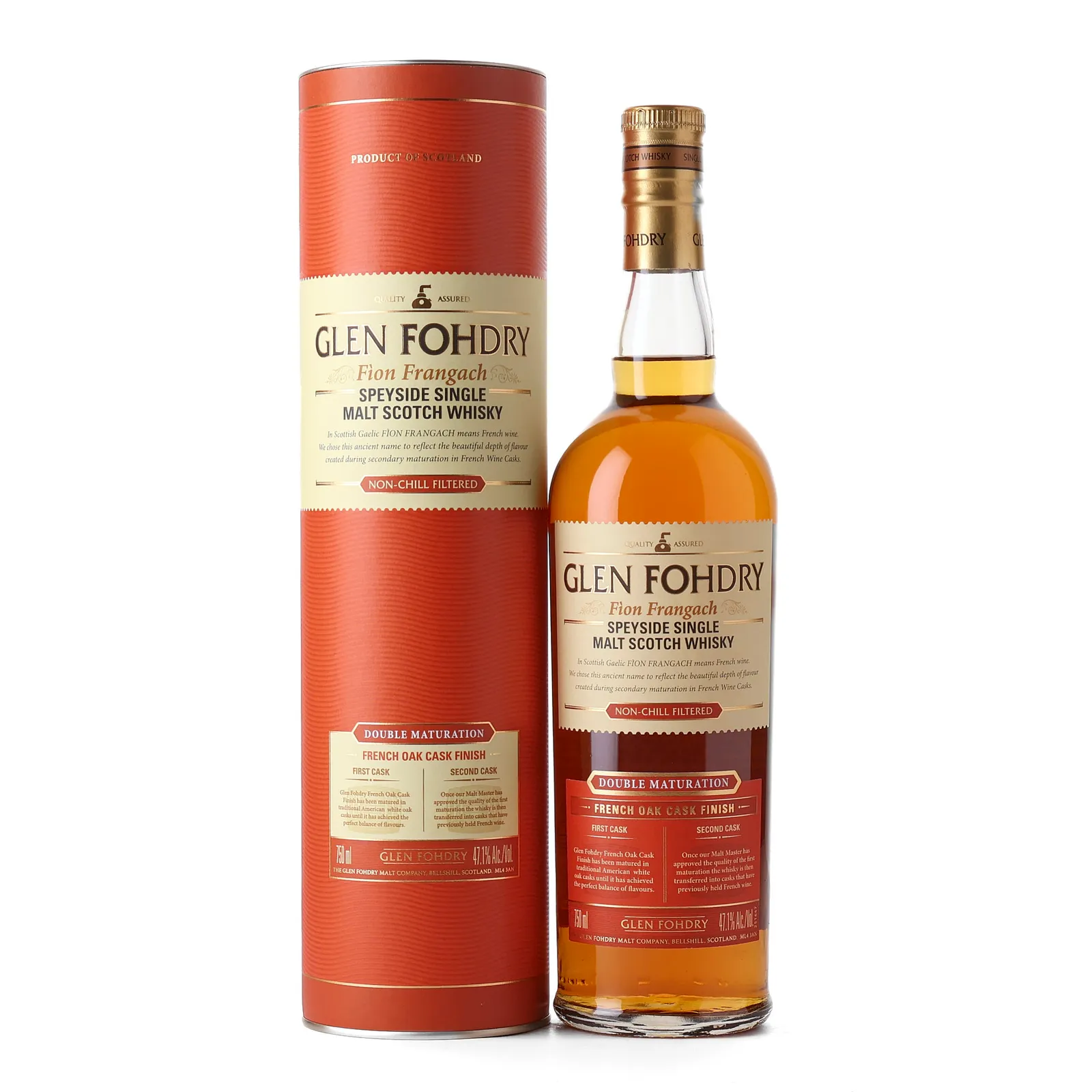 Glen Fohdry Fìon Frangach Double Maturation, French Oak Cask, 47.1% whisky bottle