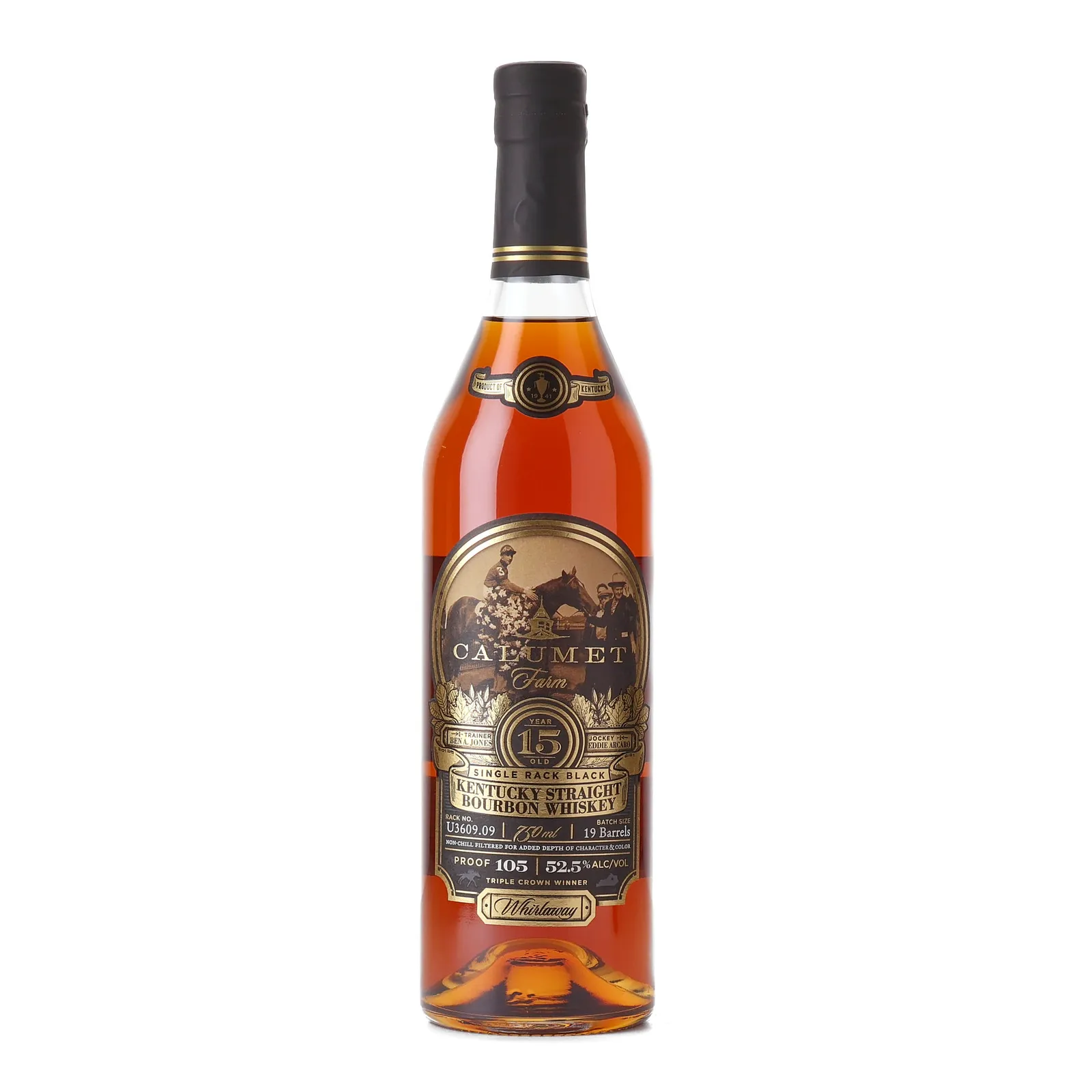 Calumet Farm Single Rack Black 15 Year Old, Bourbon Cask, 52.5% whisky bottle