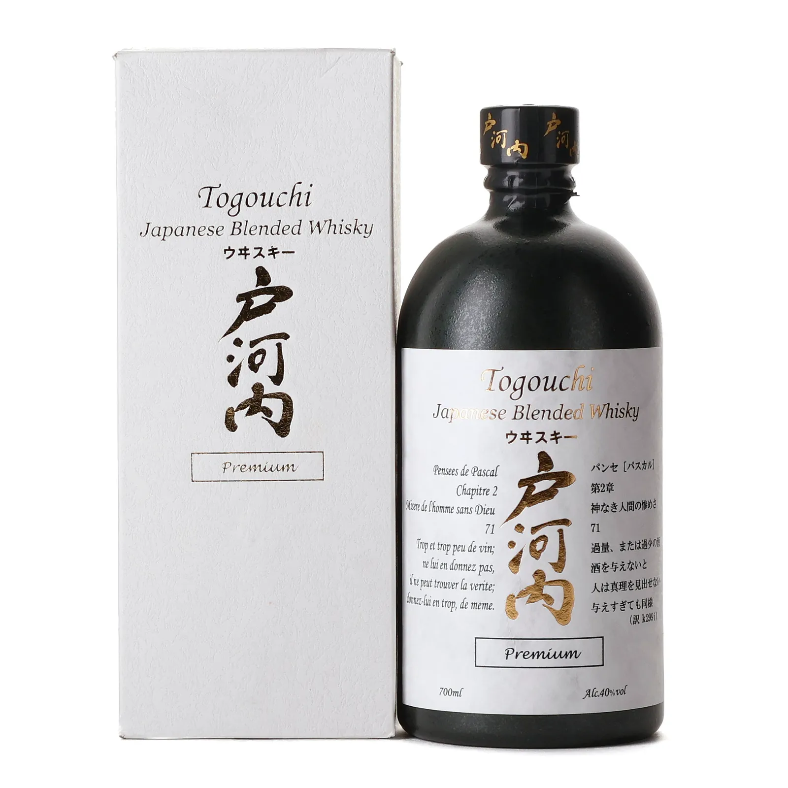 Togouchi Premium, Bourbon Cask, 40% whisky bottle