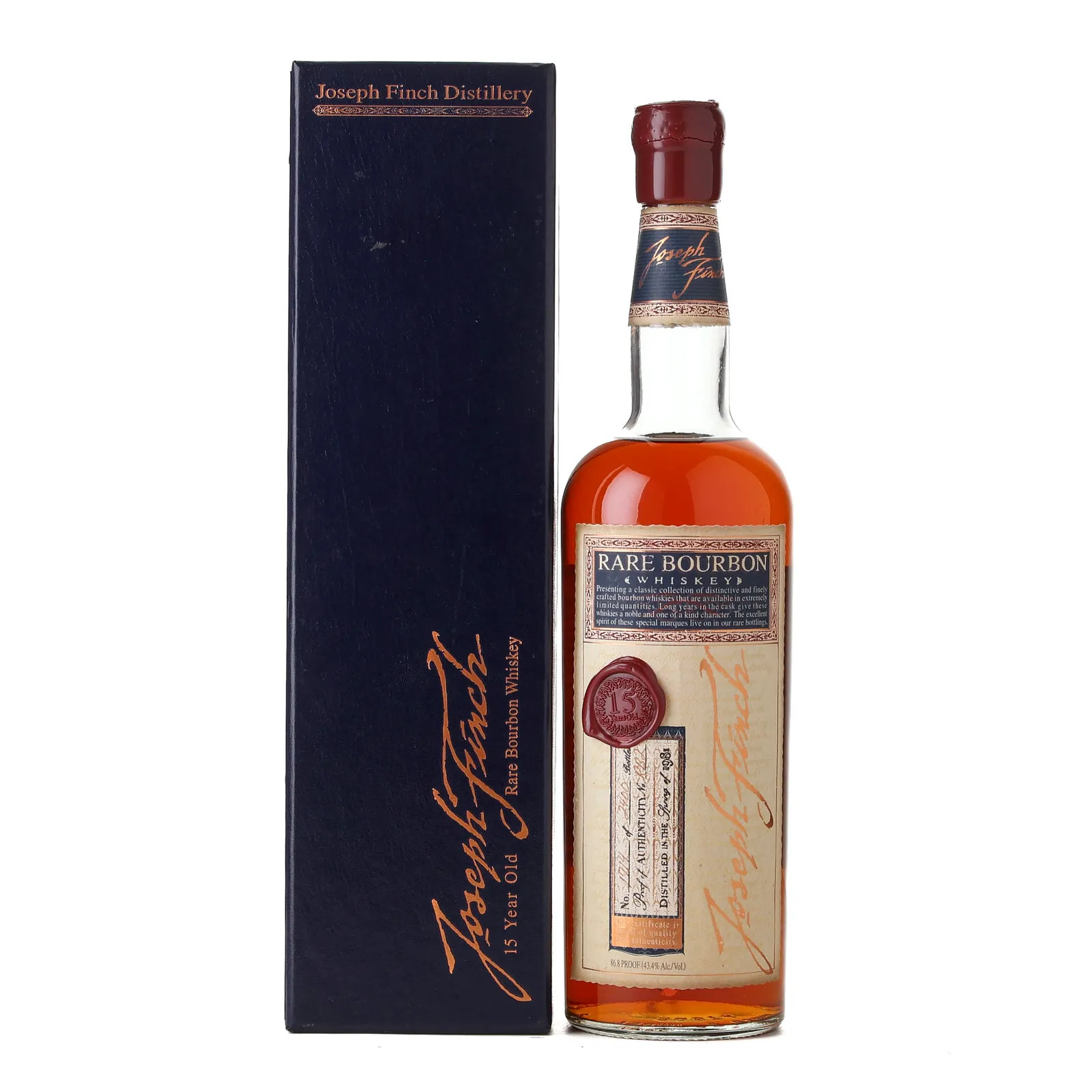 Joseph Finch Rare Bourbon 15 Year Old, 1981, 43.4% whisky bottle