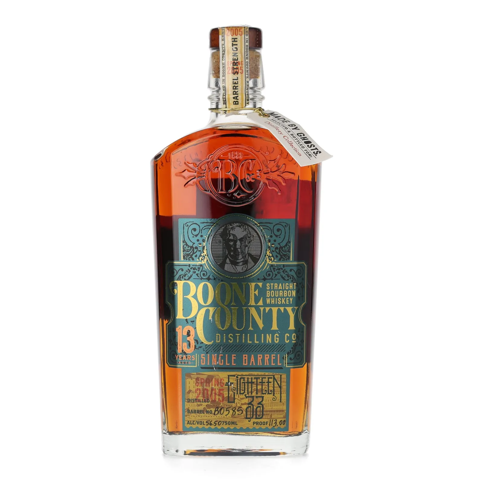 Boone County Eighteen 33 13 Year Old, Cask #B0586, 2005, 56.5% whisky bottle