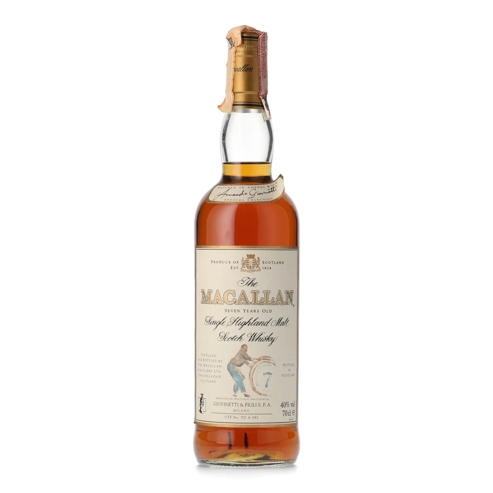 Macallan Armando Giovinetti Special Selection 7 Year Old, Sherry Cask, 1991, 40% whisky bottle
