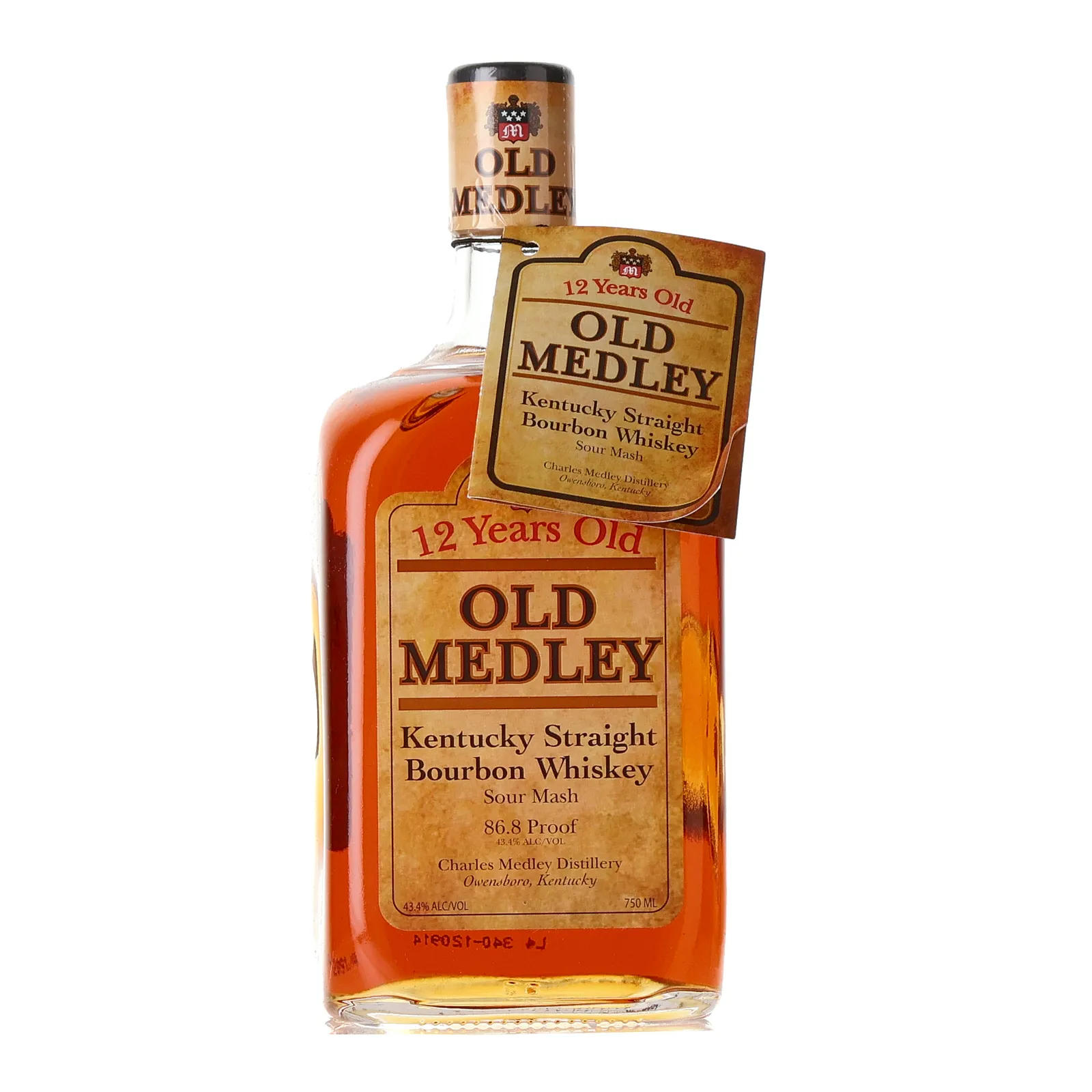 Old Medley 12 Year Old Kentucky Straight Bourbon Whiskey, New charred oak Cask, 2013, 43.4%, 75cl whisky bottle