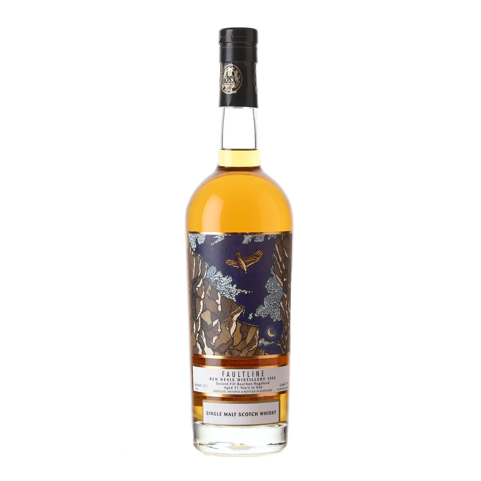 Ben Nevis Faultline 21 Year Old, Bourbon Cask, Cask #770, 1995, Alexander Murray, 46.4% whisky bottle