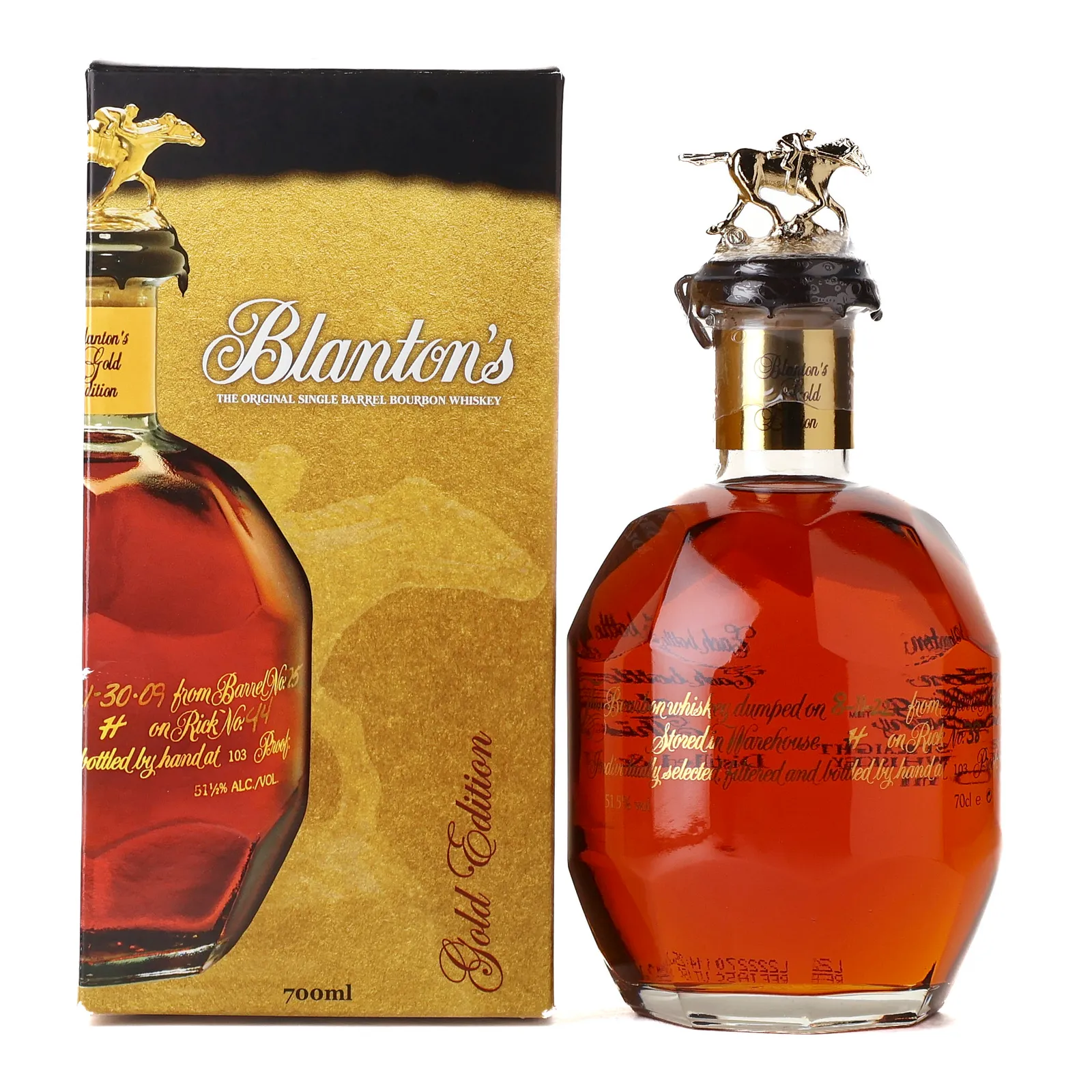 Blanton's Gold Edition, American White Oak Cask, Cask #22-25, Batch Letter N, 2015, 51.5% whisky bottle