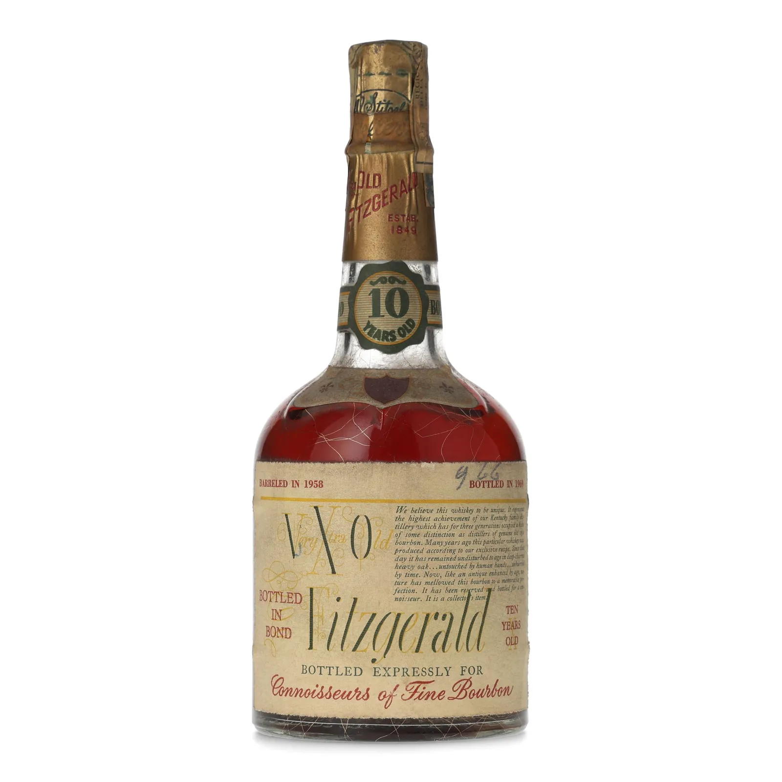 Old Fitzgerald Very Xtra Old 10 Year Old, 1968, 45% whisky bottle