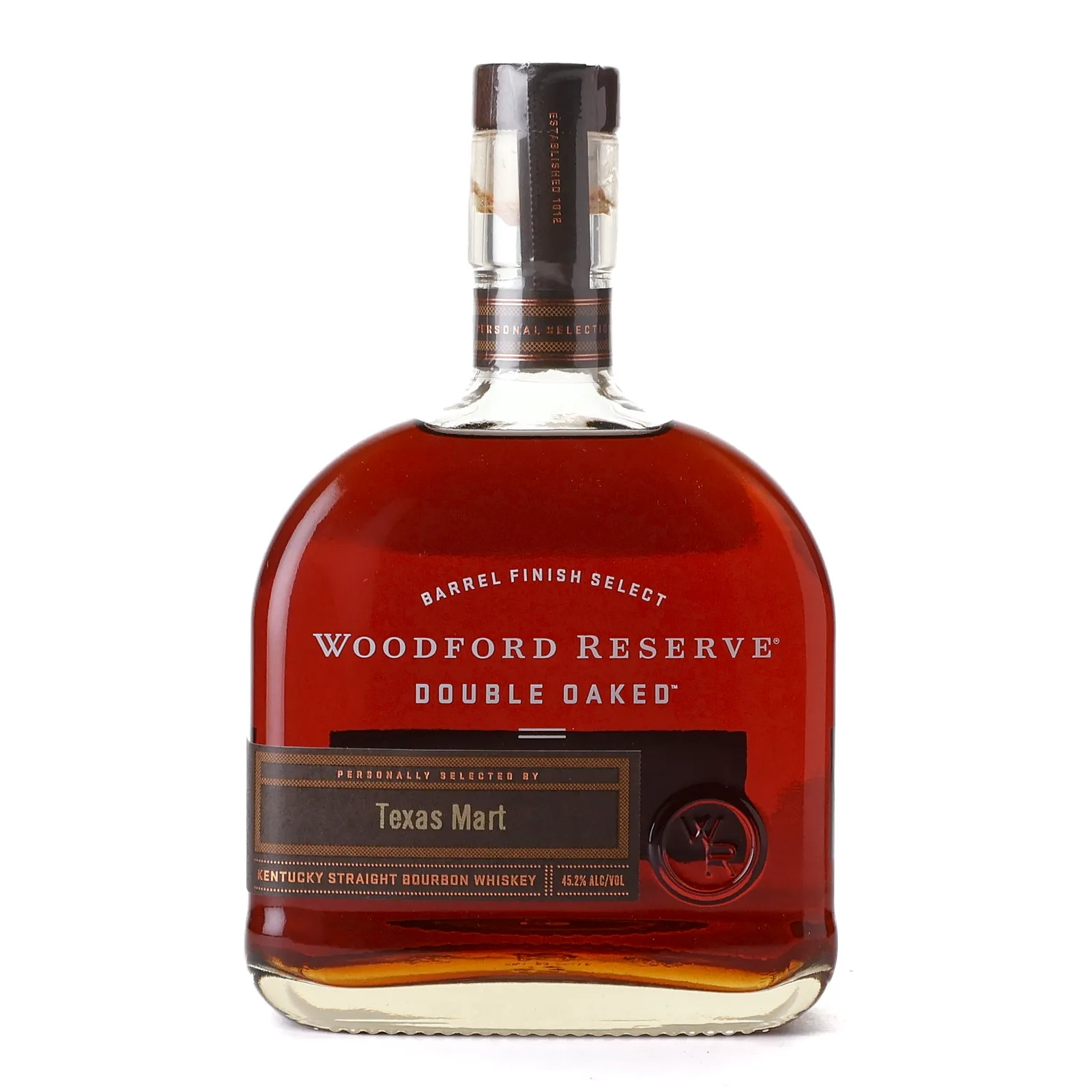 Woodford Reserve Double Oaked 'Texas Mart' Private Barrel Selection, New Charred Oak & Toasted New Oak Cask, 45.2% whisky bottle