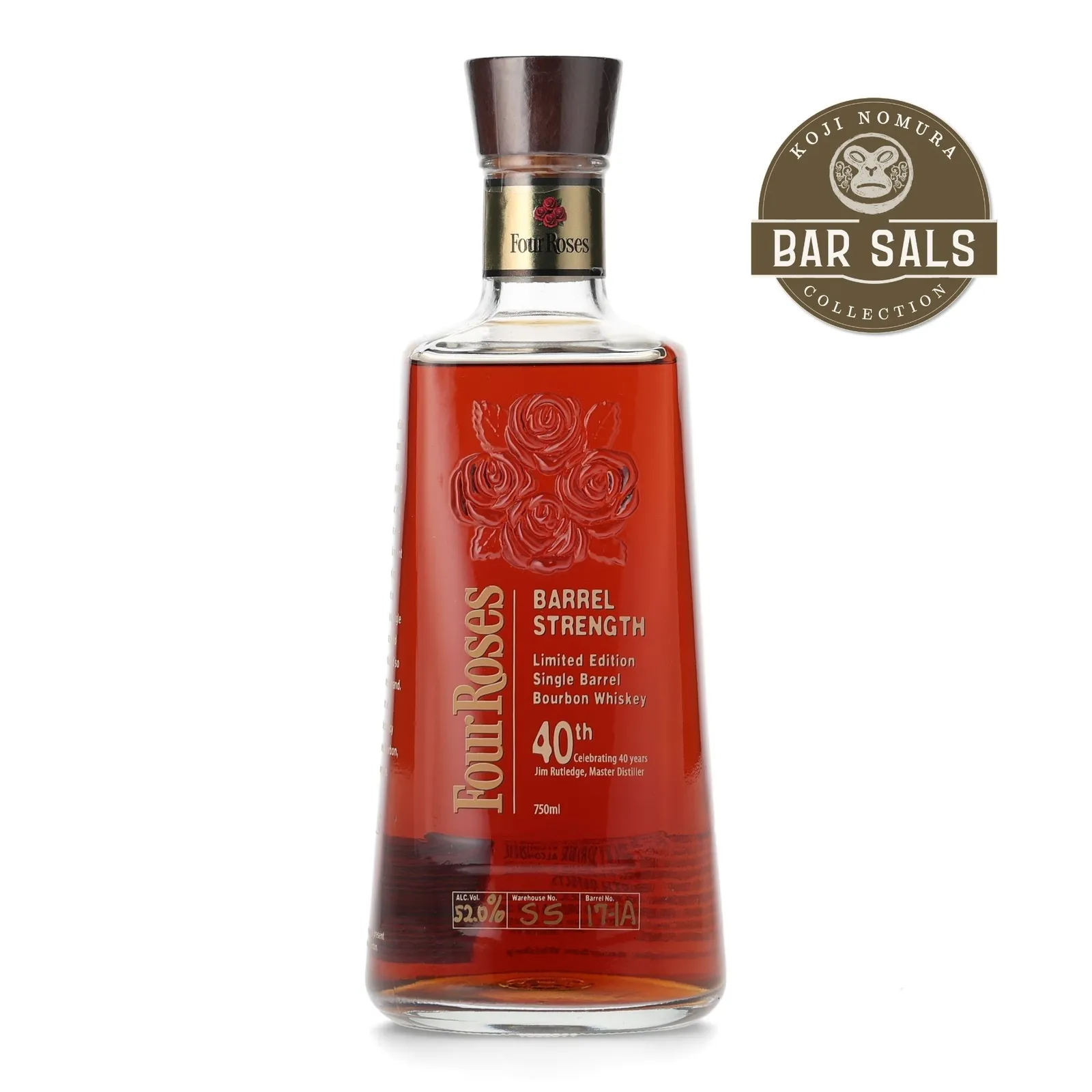 Four Roses Limited Edition 'Jim Rutledge 40th Anniversary' Single Barrel 13 Year Old, Cask #17-1A, 2007, 52% whisky bottle