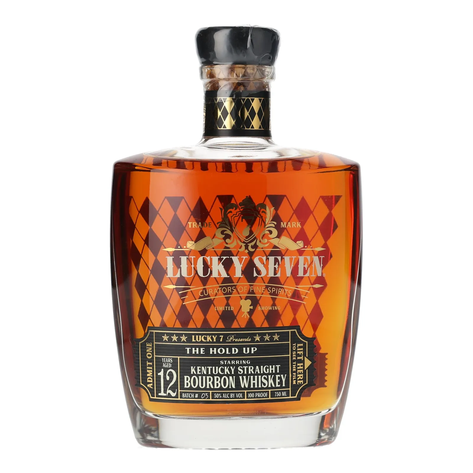 Lucky Seven The Hold Up 12 Year Old, Batch No. 03, Lucky Seven Spirits, 50% whisky bottle