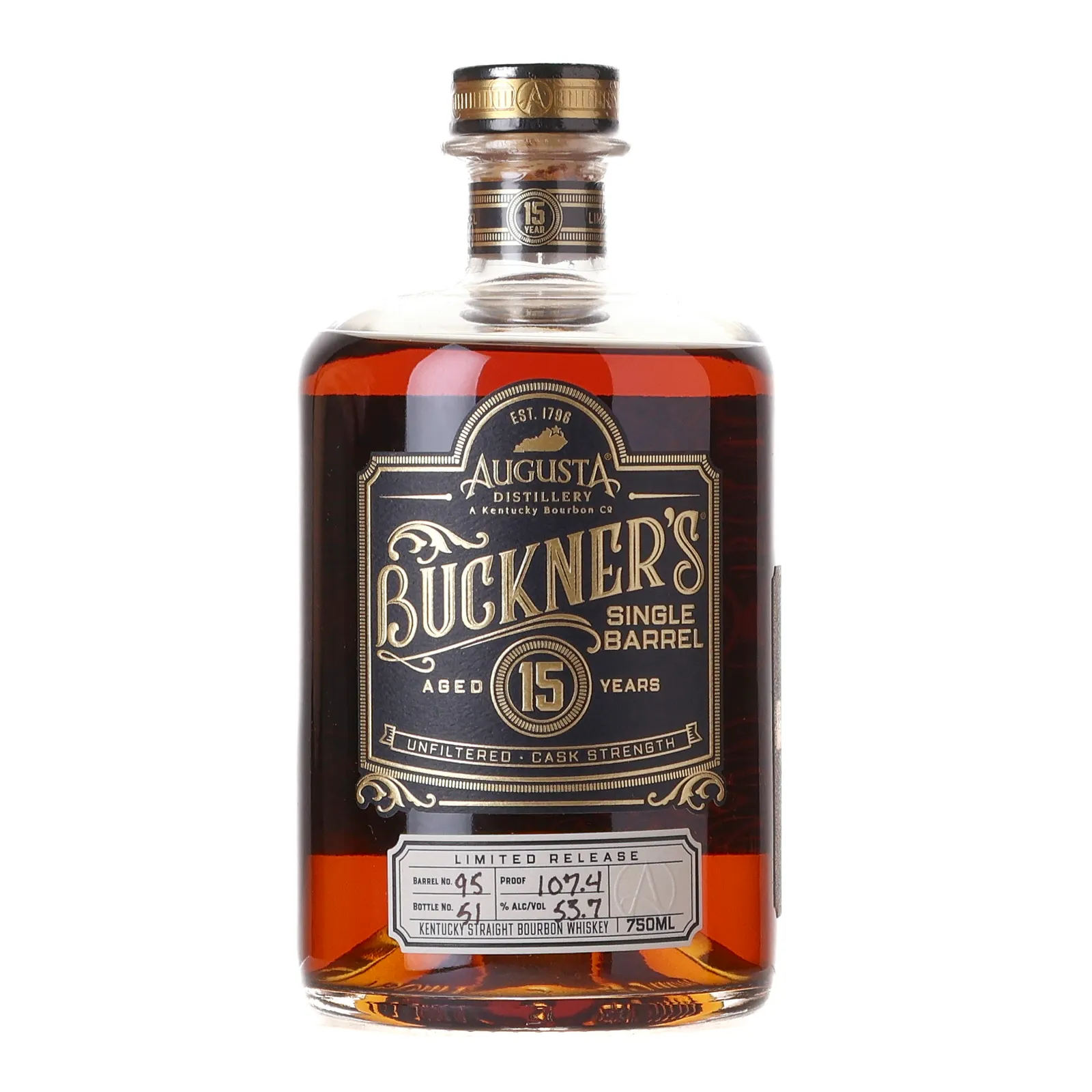 Buckner's 15 Year Old, Cask #95, T8KE Private Barrel Selection, 53.7% whisky bottle