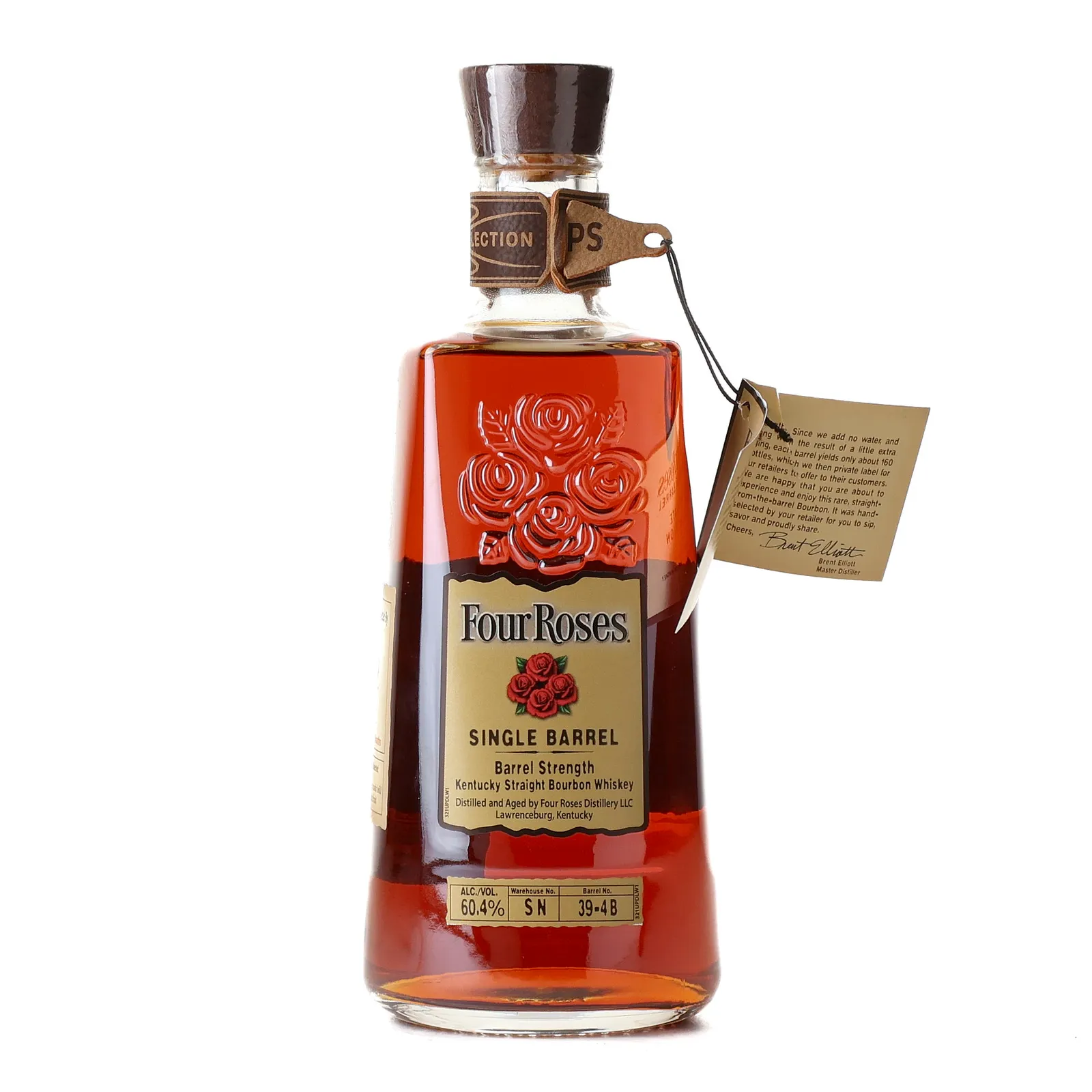 Four Roses Barrel Strength OESO 9 Year Old, New Charred Oak Cask, Cask #39-4B, Batch No. SN 39-4B, 60.4% whisky bottle