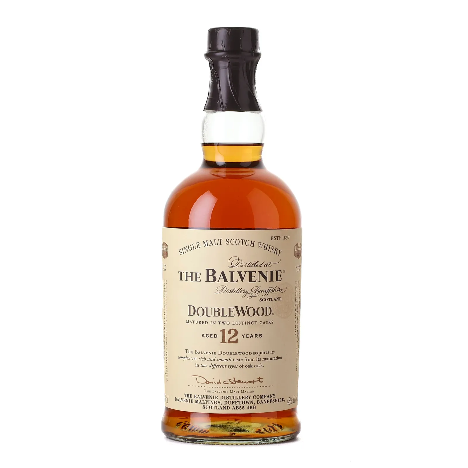 Balvenie DoubleWood 12 Year Old, Bourbon & Sherry Cask, 1993, 43% whisky bottle