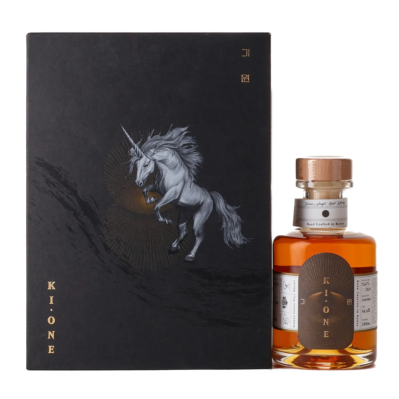 Ki One Cask Strength Single Malt Whisky 2 Year Old, New Oak Cask, Batch No. Unicorn, 2020, 56.6% whisky bottle