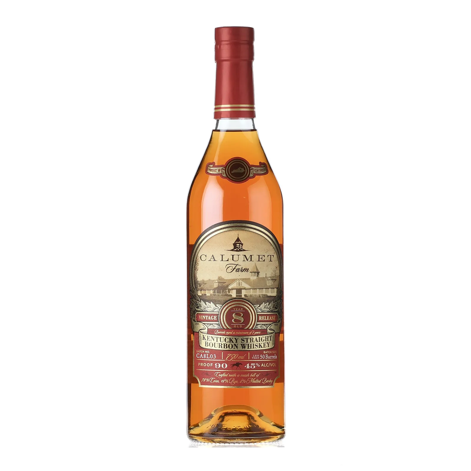 Calumet Farm Vintage Release 8 Year Old, 45% whisky bottle