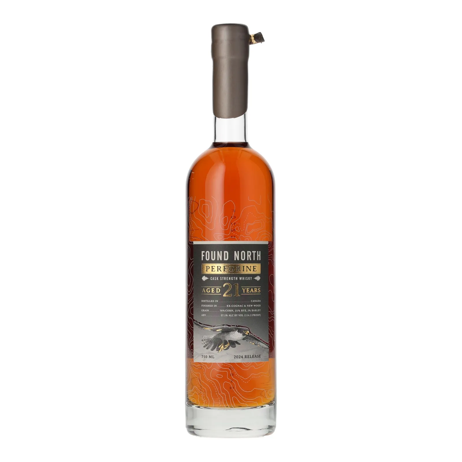 Found North Peregrine 21 Year Old, Ex-Cognac & New American Oak Cask, 2024, 57.1% whisky bottle