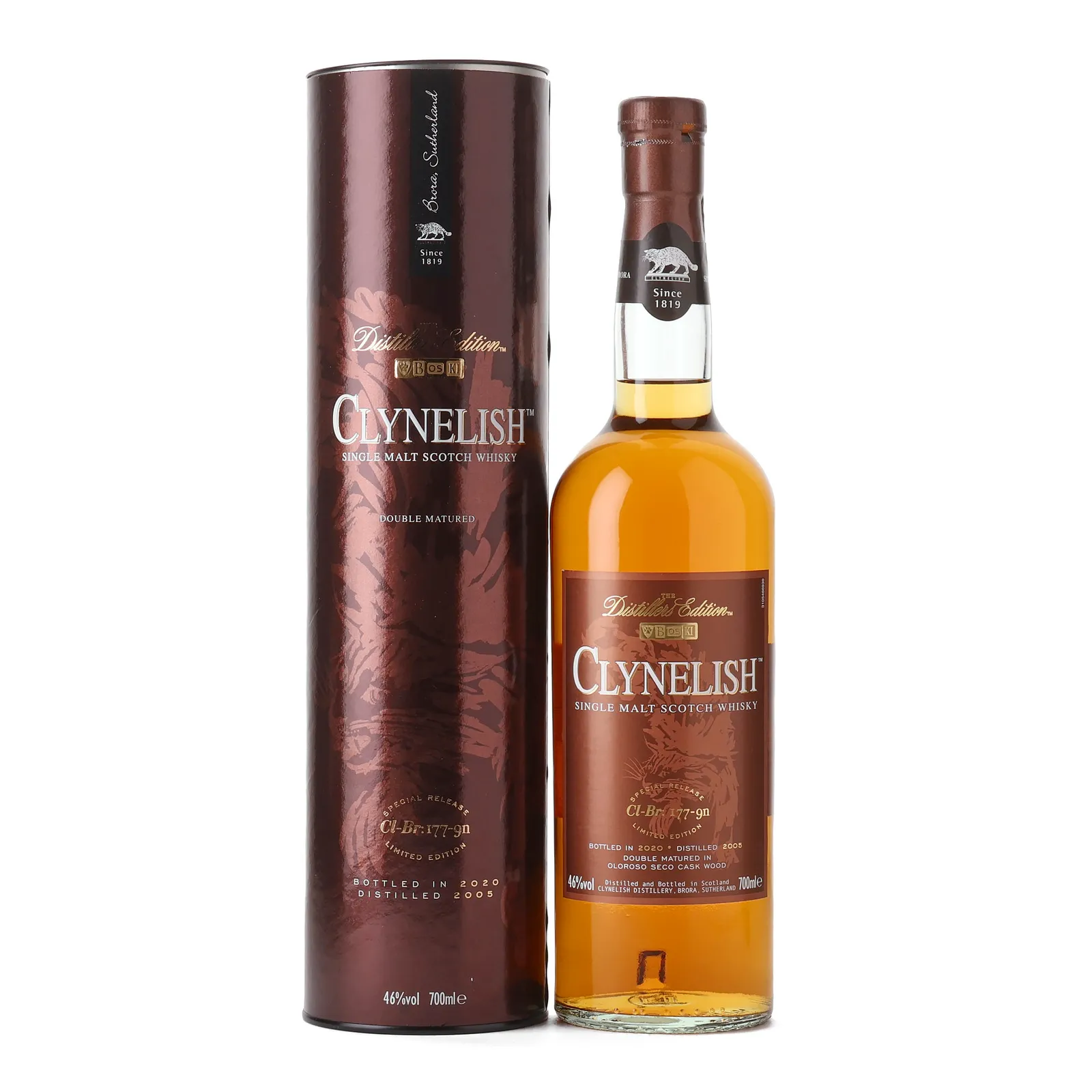 Clynelish Distiller's Edition 15 Year Old, Oloroso Seco Sherry Cask, Cl-Br:177-9n, 2020, 46% whisky bottle