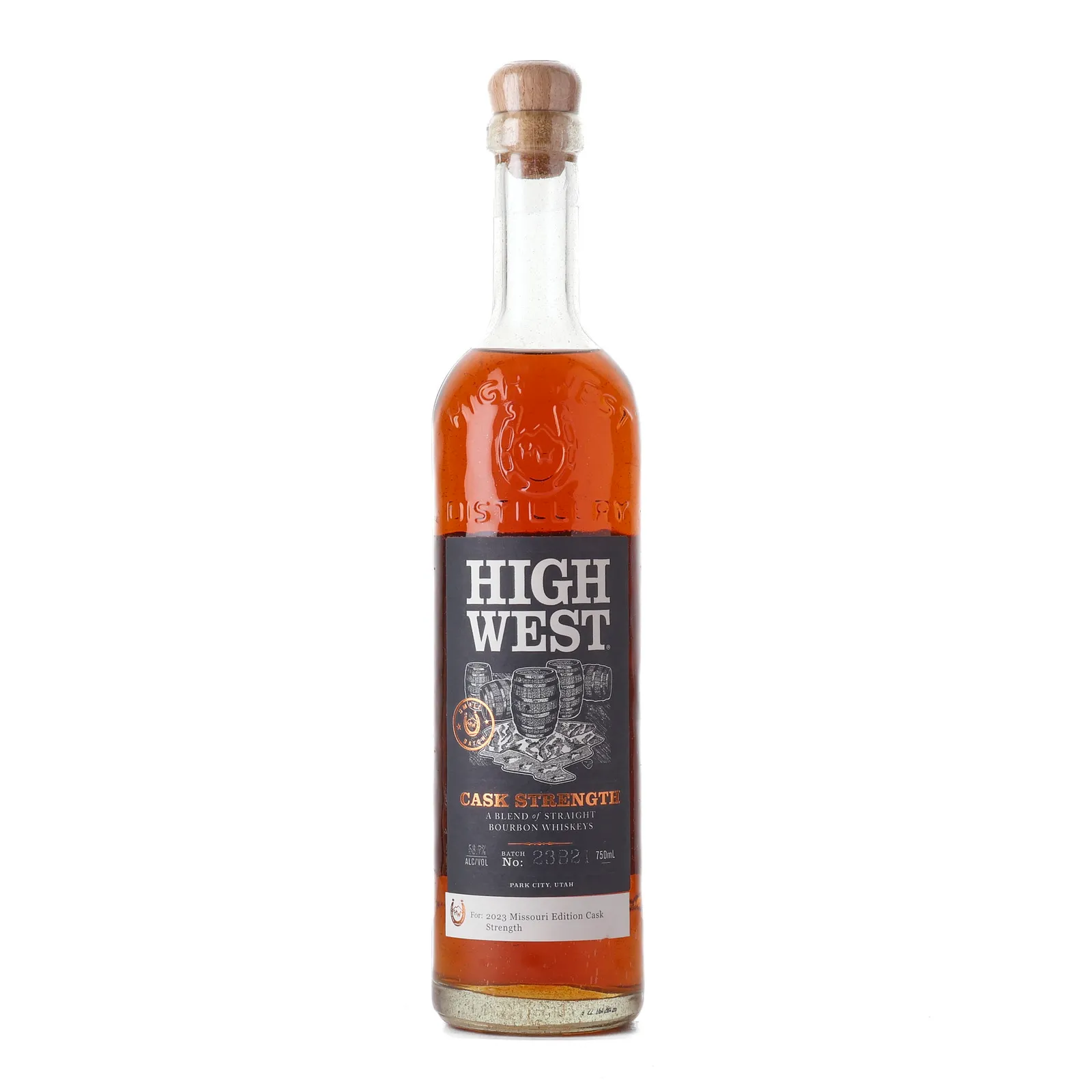 High West Cask Strength Bourbon Missouri Edition, Batch No. 23B21, 2023, 58.7% whisky bottle