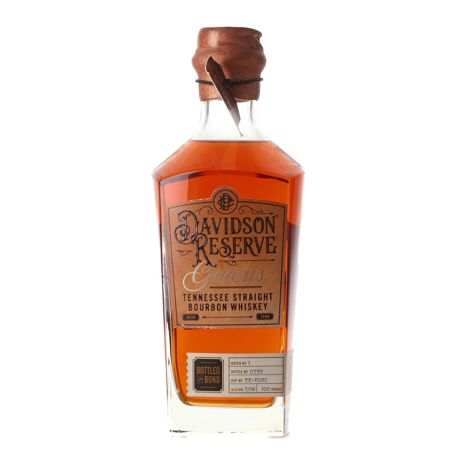 Davidson Reserve Genesis 4 Year Old, Batch No. 1, 2018, 50% whisky bottle