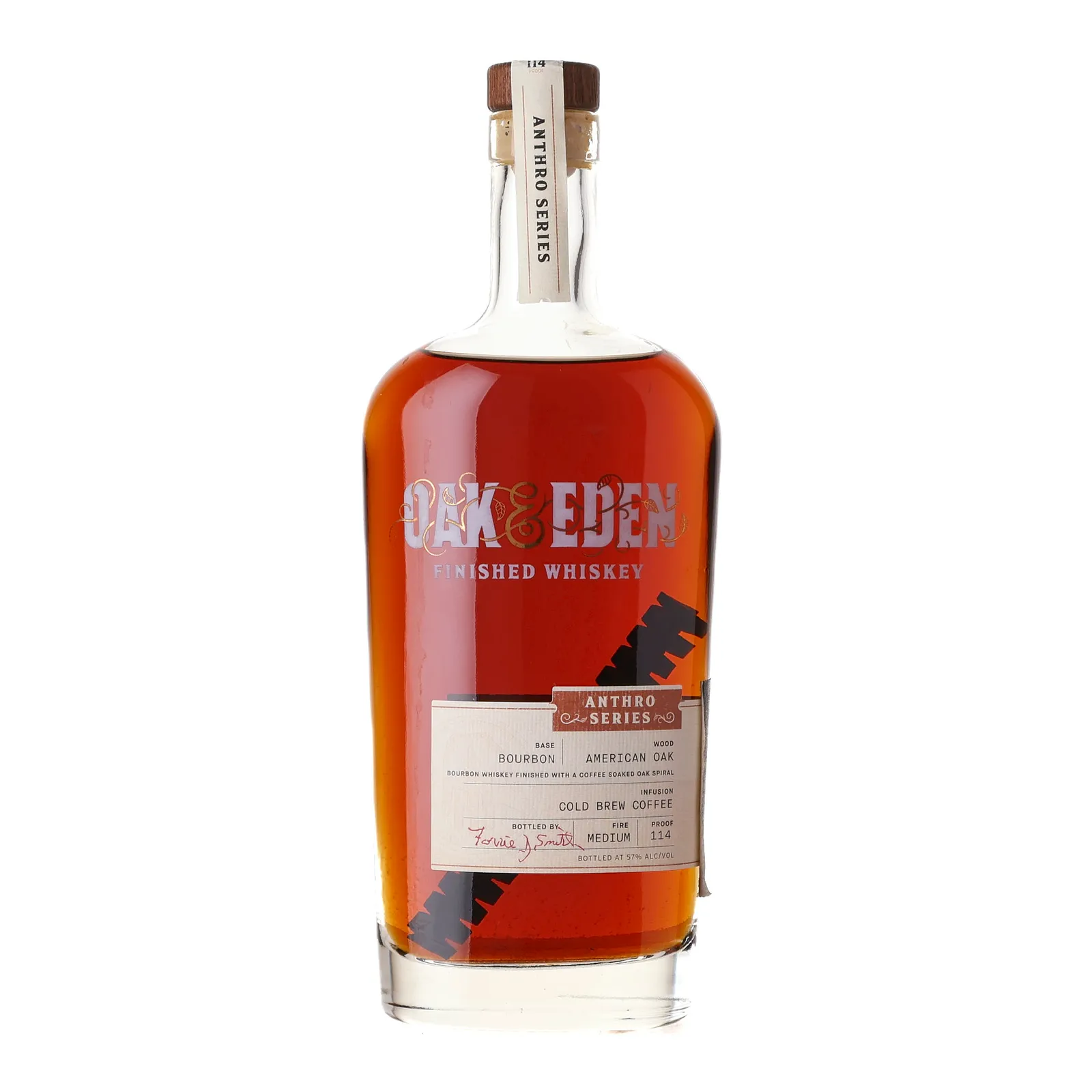 Oak & Eden Anthro Series Cold Brew Coffee Bourbon, American Oak Cask, 2021, 57% whisky bottle