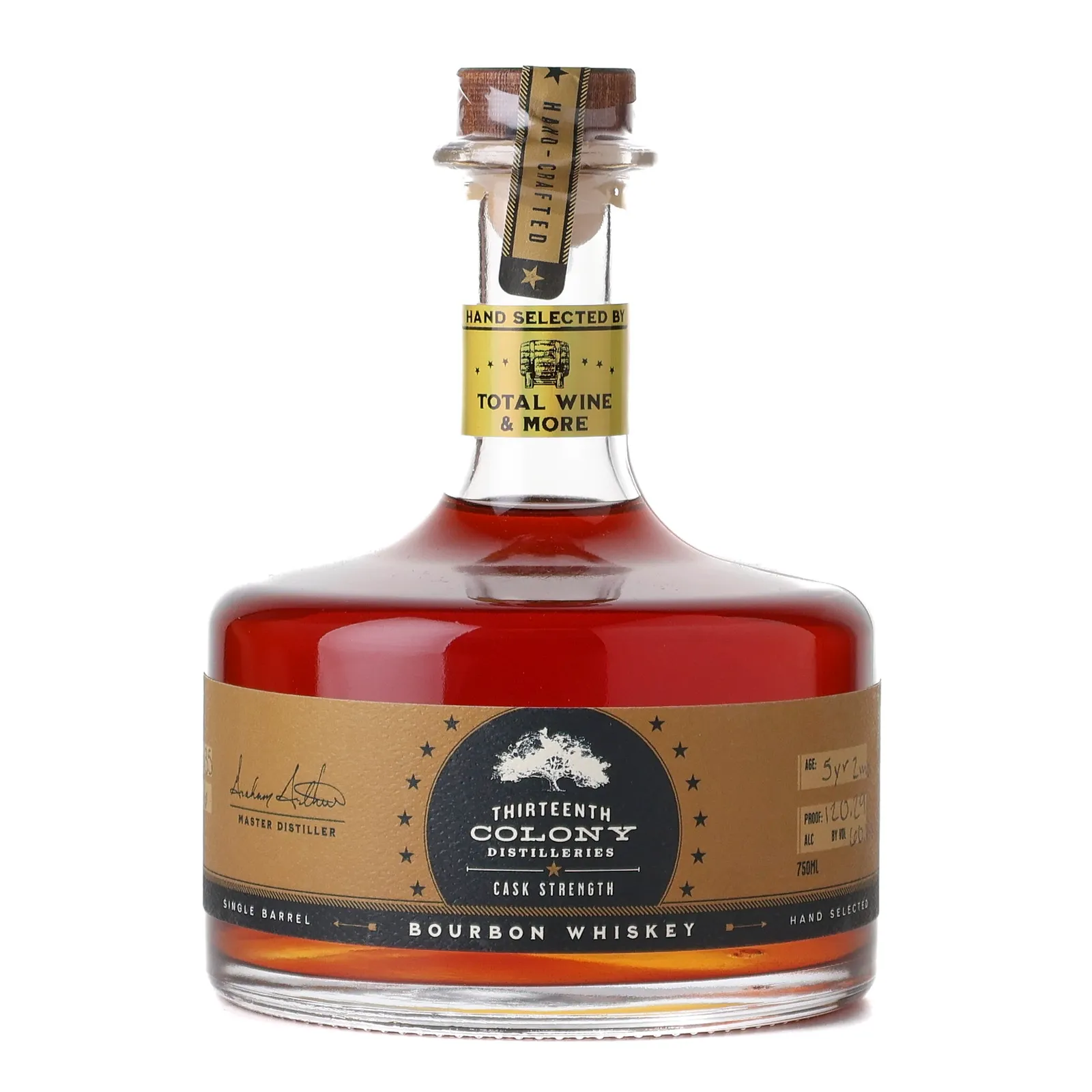 Thirteenth Colony Cask Strength Bourbon 5 Year Old, Cask #2635, Total Wine & More Private Barrel Selection, 60.1% whisky bottle