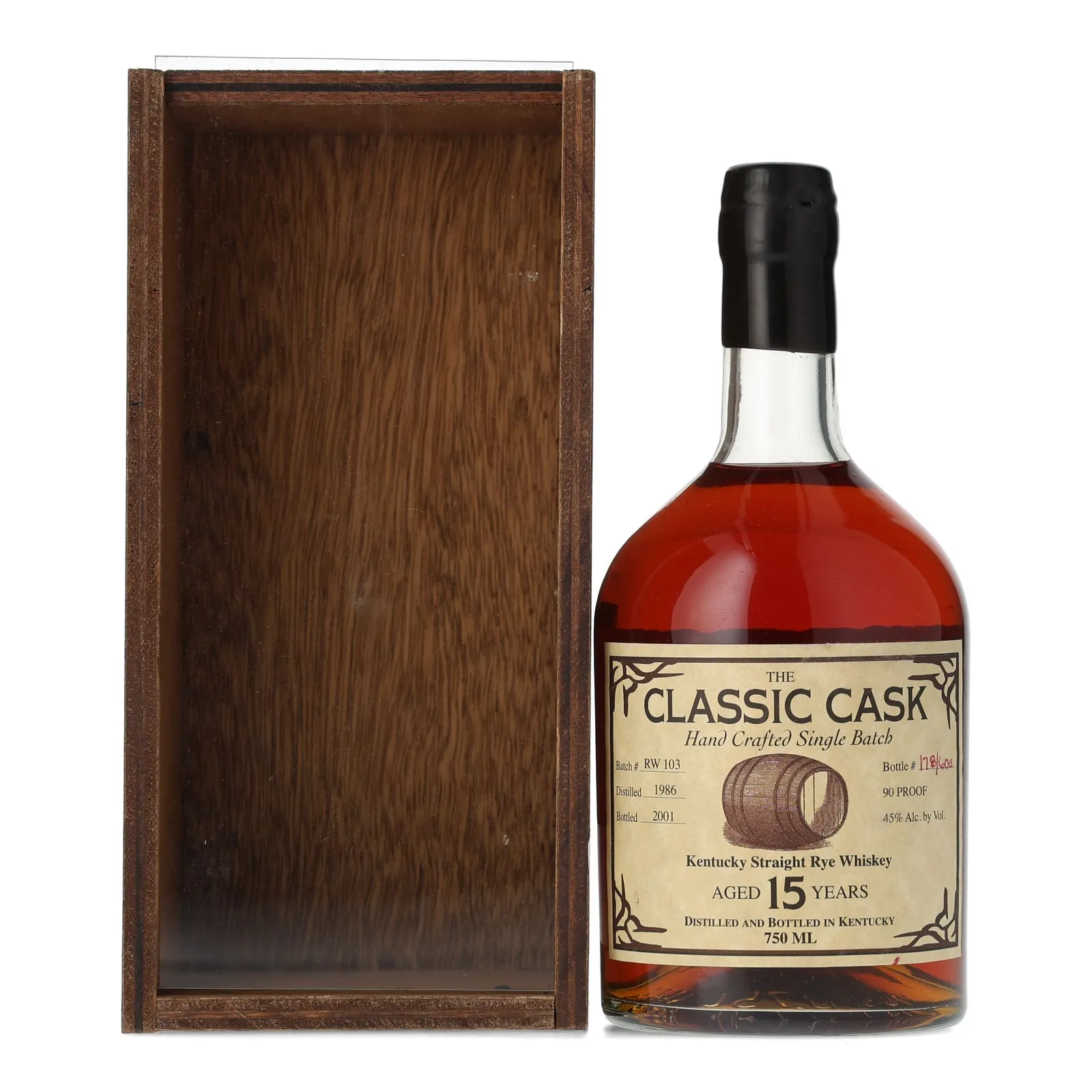 Classic Cask #15 Year Old, Batch No. RW 103, 1986, Classic Cask, 45% whisky bottle