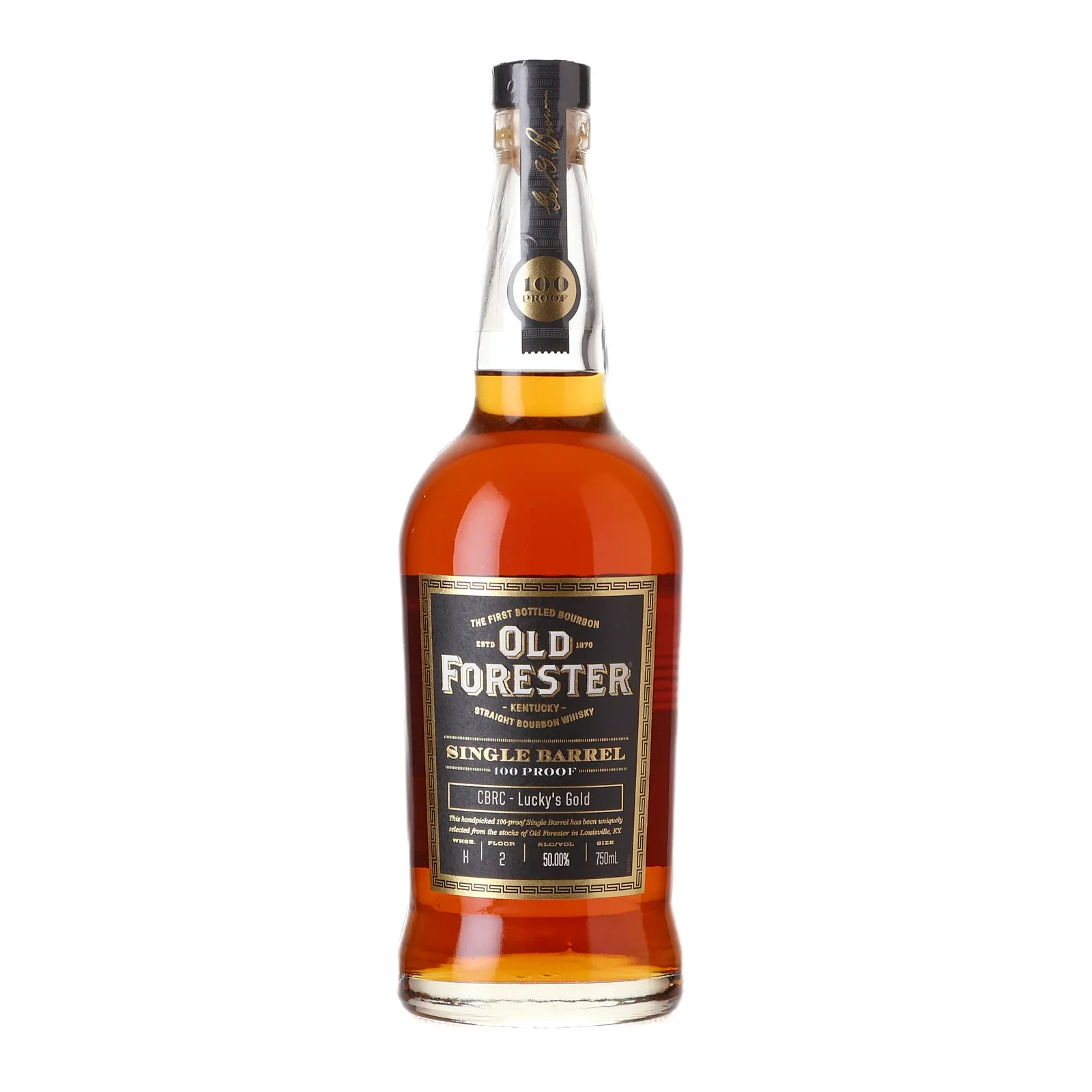 Old Forester Single Barrel 100 Proof 'CBRC - Lucky's Gold', 50% whisky bottle
