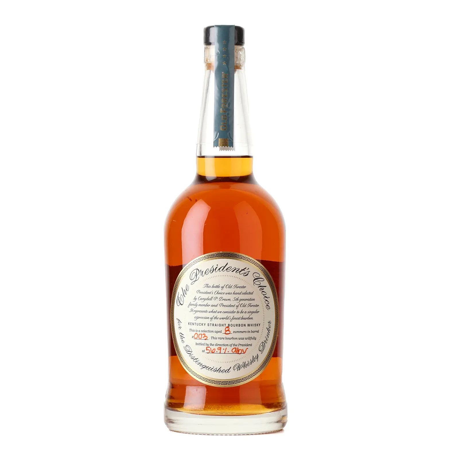 Old Forester The President's Choice 8 Year Old, Cask #3, 2018, 56.9% whisky bottle