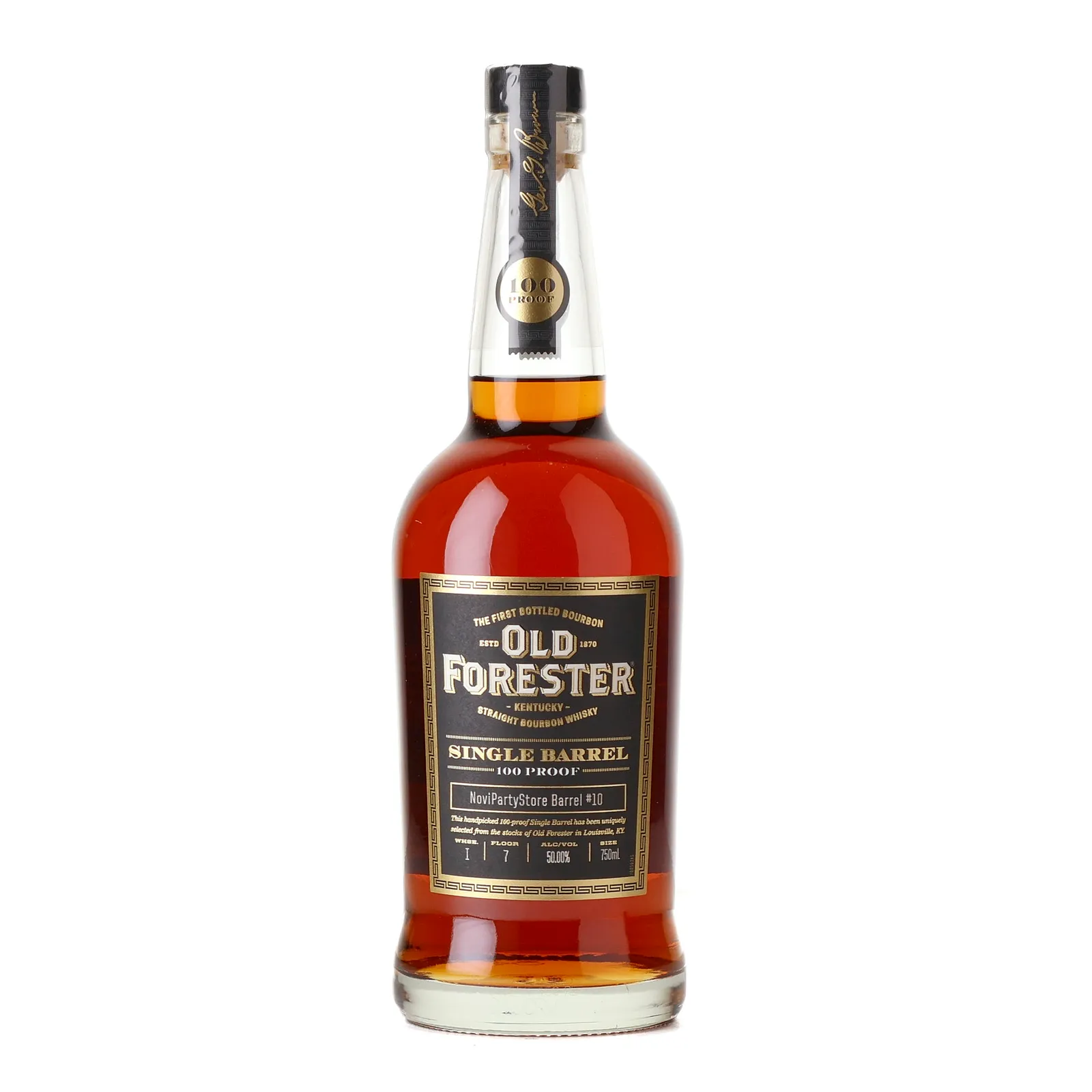 Old Forester Single Barrel 100 Proof 'Novi Party Store', Cask #10, 50% whisky bottle