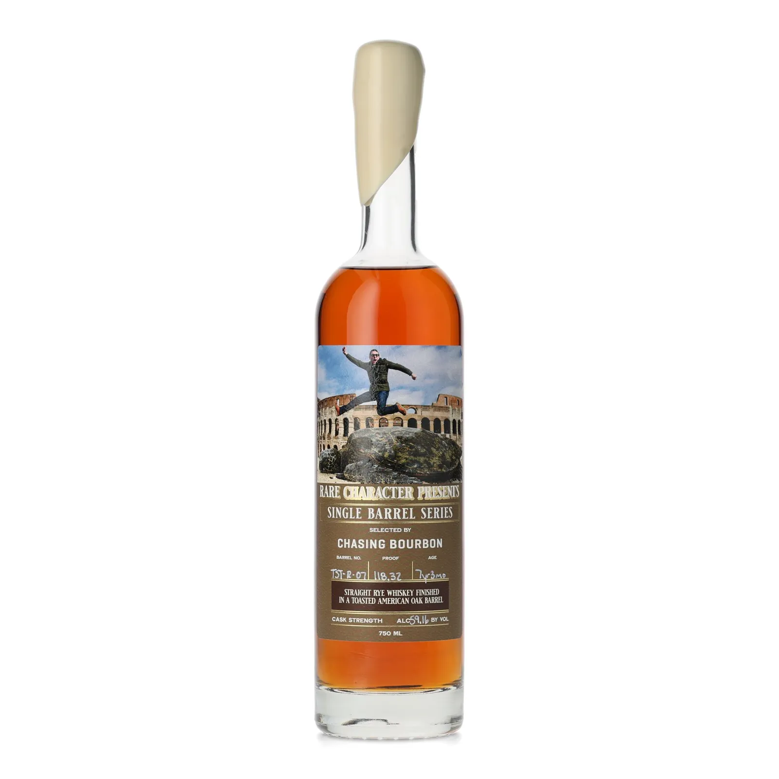 Rare Character Single Barrel Series TST Rye Chasing Bourbon 7 Year Old, Toasted American Oak Cask, Cask #TST-R-07, 2024, 59.2% whisky bottle