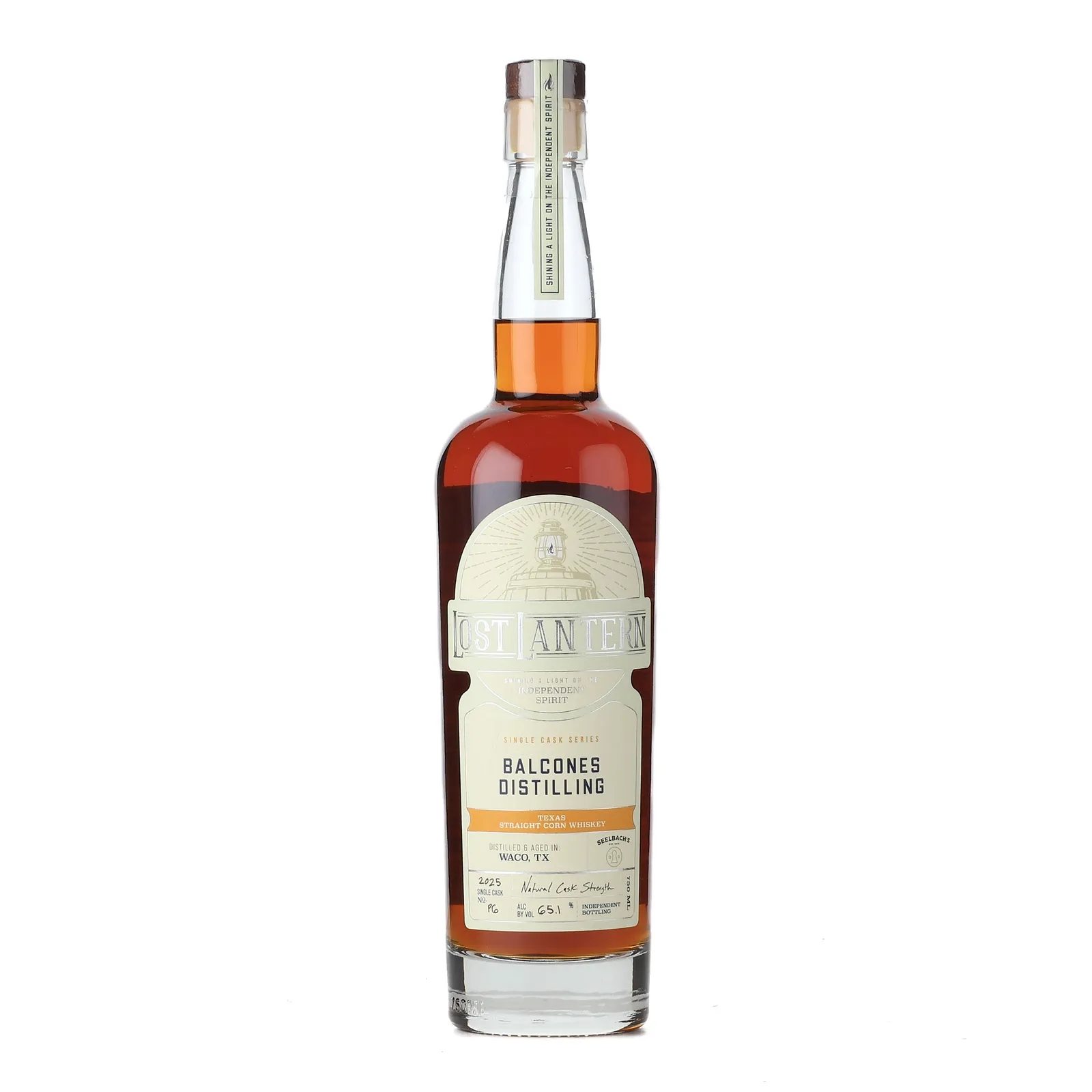 Balcones Distilling Single Cask Series 'Seelbach's' Private Barrel Selection 4 Year Old, Used Oak Cask, Cask No. P6, 2021, Lost Lantern, 65.1% whisky bottle