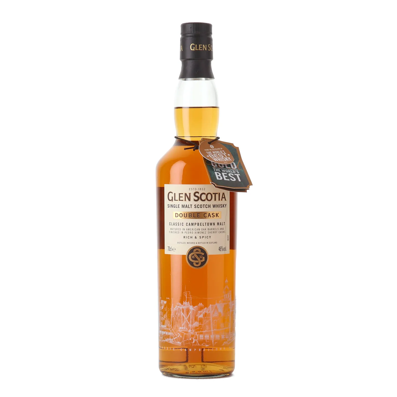 Glen Scotia Double Cask, Bourbon & Sherry Cask, 46% whisky bottle