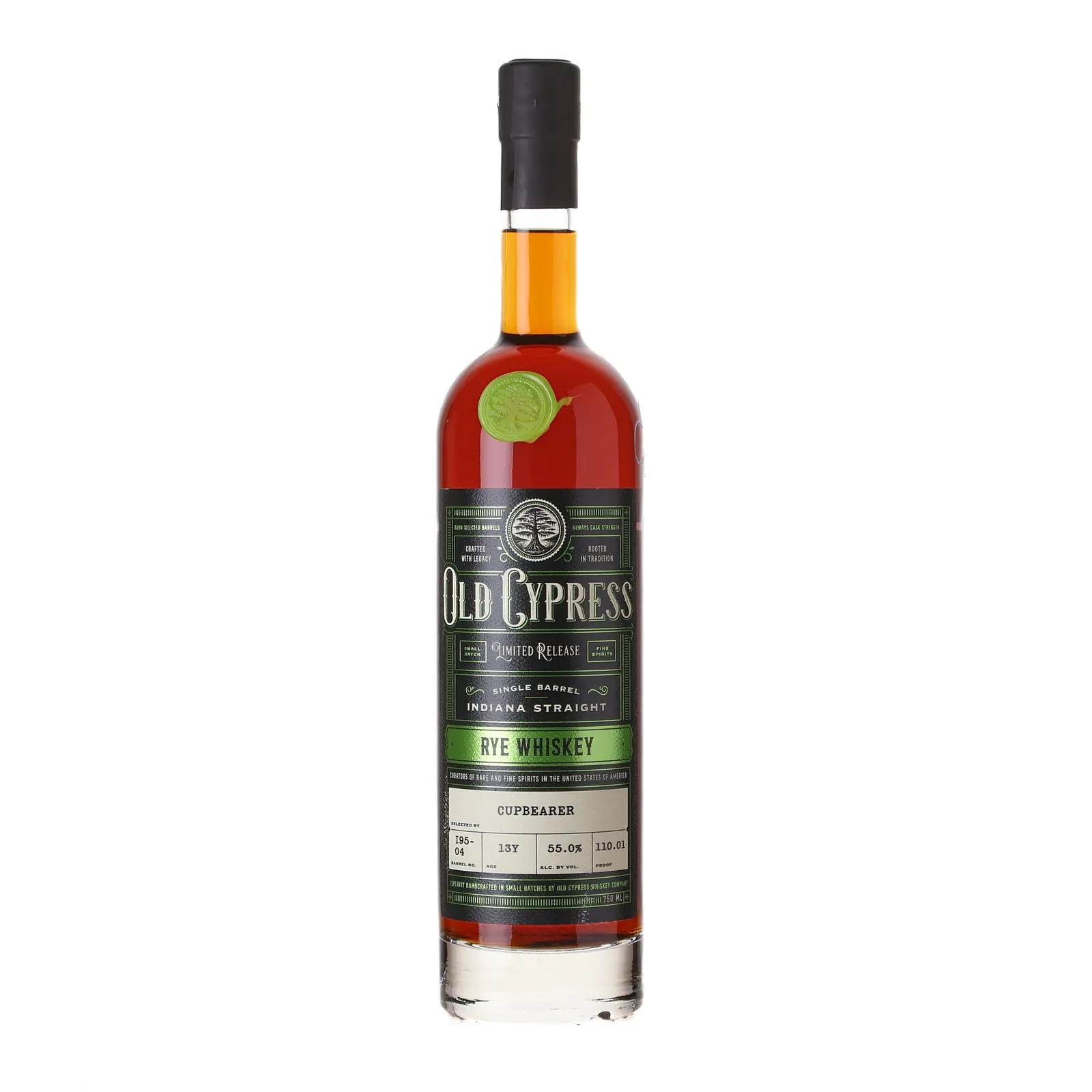 Old Cypress 'Cupbearer' Private Barrel Selection 13 Year Old, Cask No. I95-04, Batch No. 95B-5MB, 2026, 55% whisky bottle