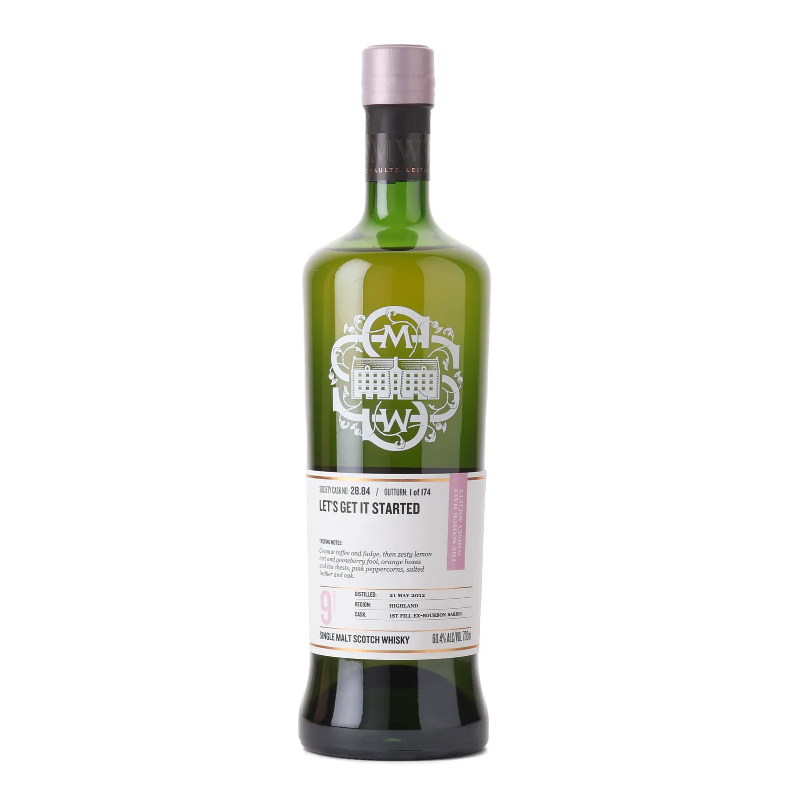 Tullibardine Let's Get It Started 9 Year Old, Ex-Bourbon Barrel Cask, Cask #28.84, 2012, The Scotch Malt Whisky Society, 60.4% whisky bottle