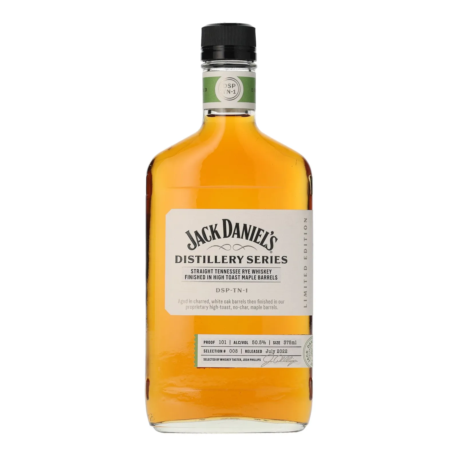 Jack Daniel's Distillery Series Tennessee Straight Rye Whiskey Finished in High Toast Maple Barrels, Selection No. 008, July 2022, 50.5% whisky bottle