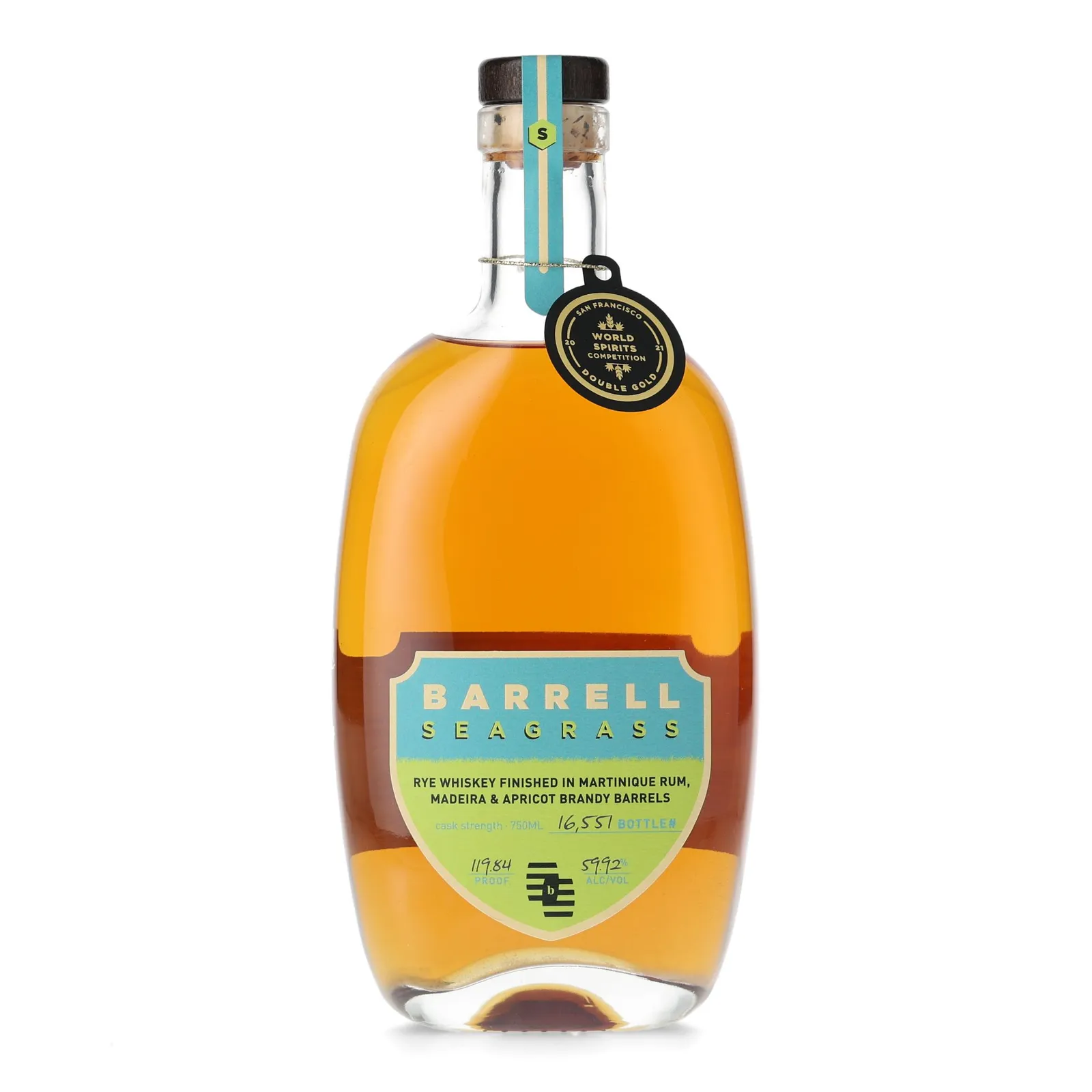 Barrell Craft Spirits Seagrass Cask Strength Rye, Martinique Rum, Apricot Brandy & Madeira Cask, Barrell Craft Spirits, 59.9% whisky bottle