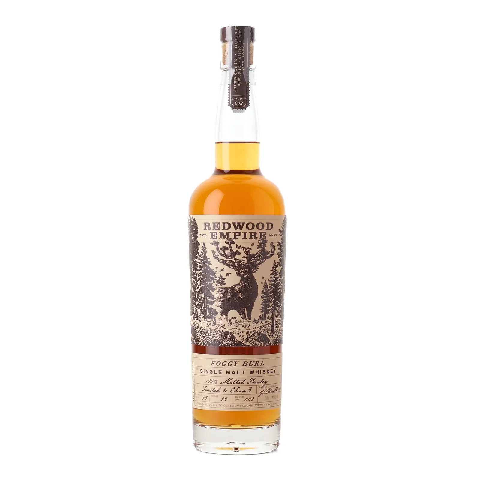 Redwood Empire Foggy Burl, 2024, 47% whisky bottle