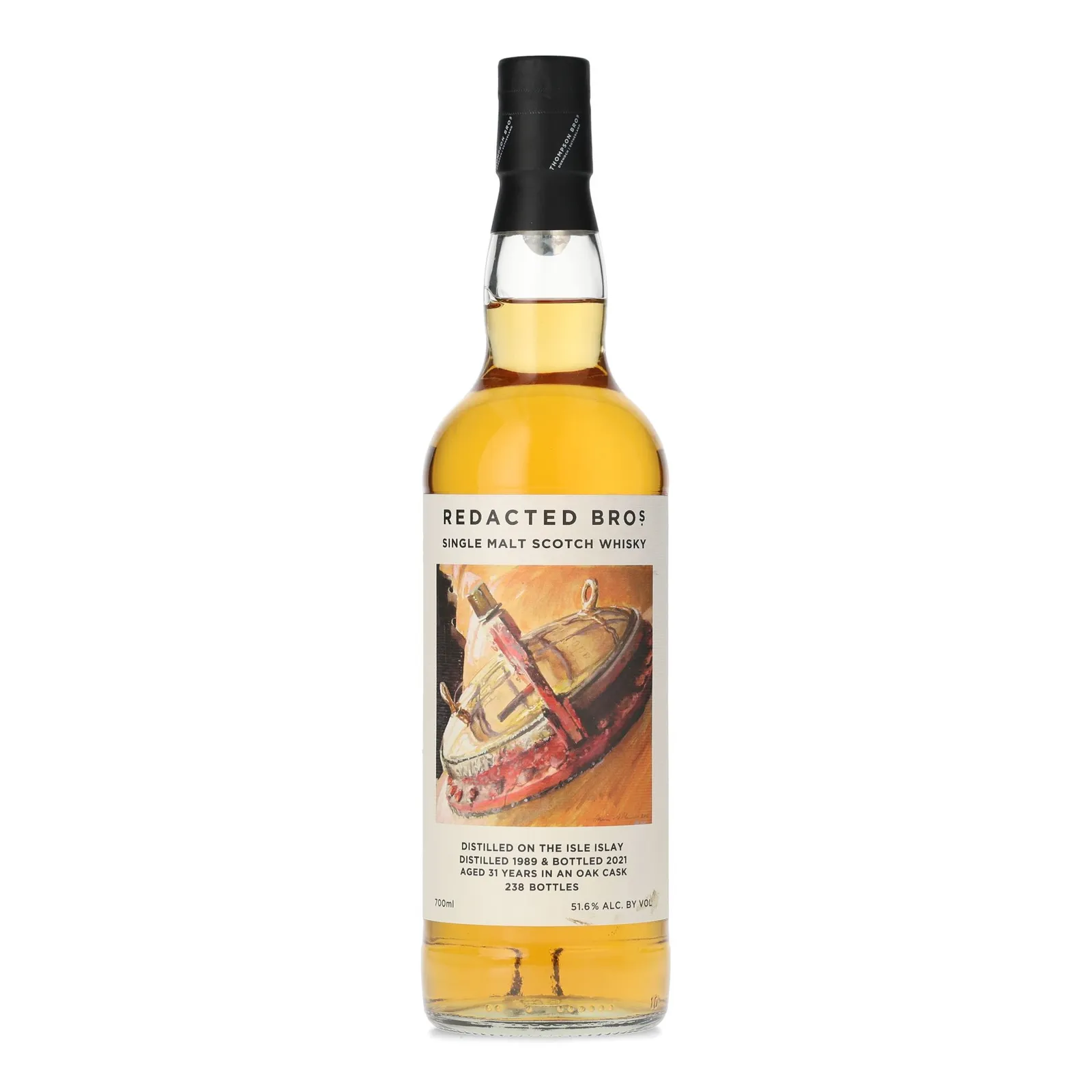 Redacted Bros 31 Year Old, Oak Cask, 1989, Thompson Bros., 51.6% whisky bottle