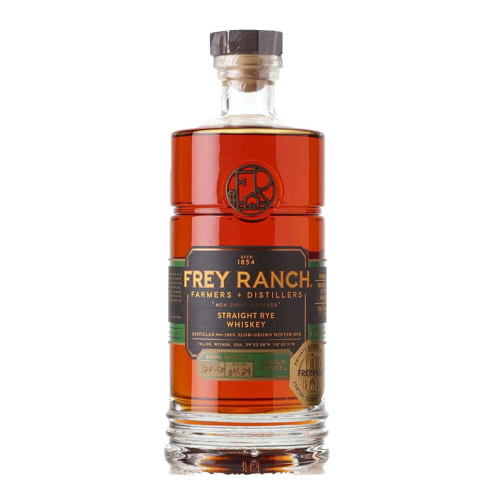 Frey Ranch Straight Rye Whiskey Single Barrel Barrel Strength 'Frey Fans' Private Barrel Selection, Cask #609, 2023, 64.29% whisky bottle