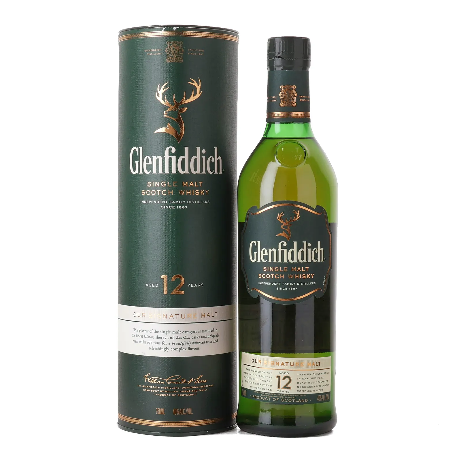Glenfiddich Our Signature Malt 12 Year Old, Bourbon & Sherry Cask, 40% whisky bottle