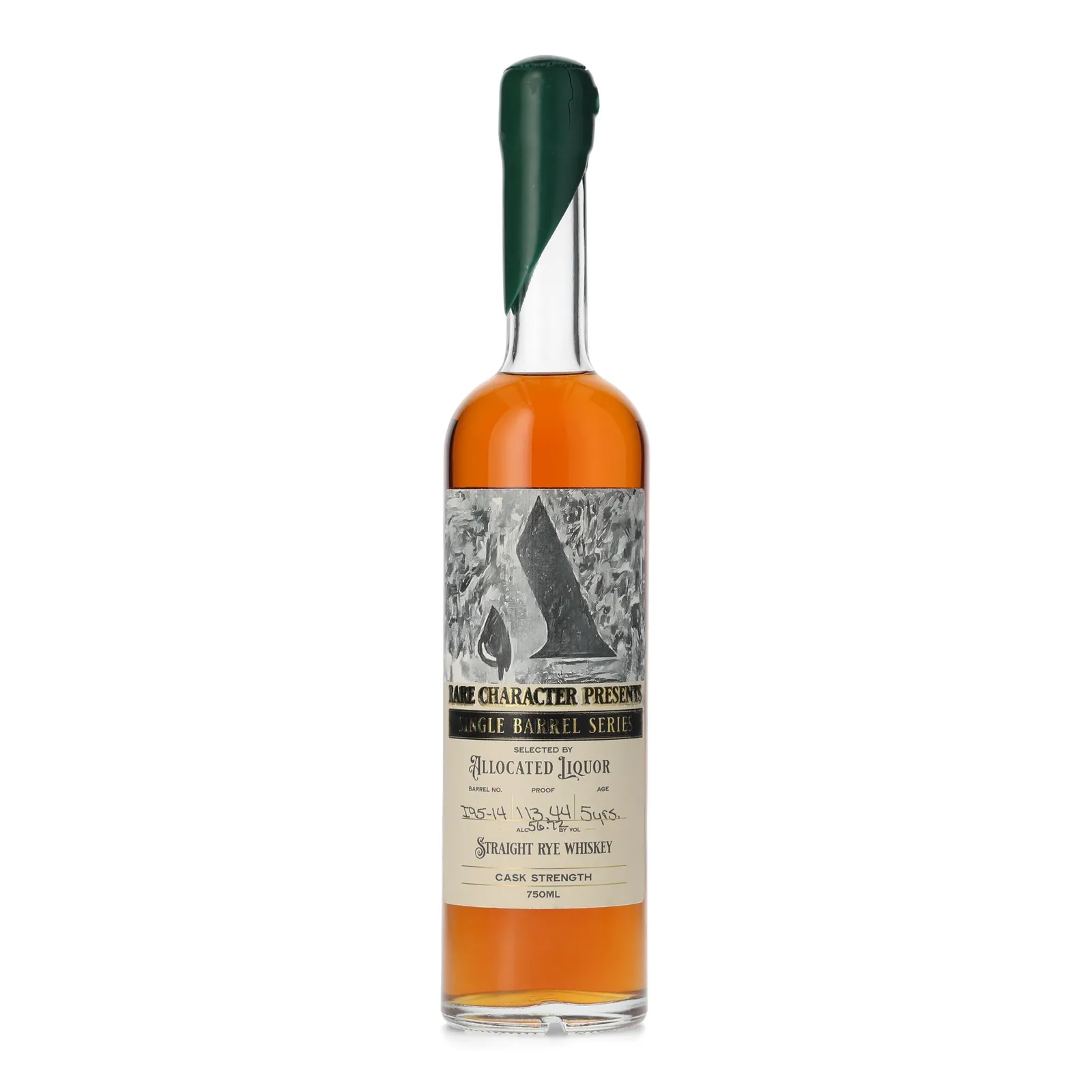 Rare Character Single Barrel Series Straight Rye Selected by Allocated Liquor 5 Year Old, Cask #I95-14, 2016, Rare Character, 56.7% whisky bottle