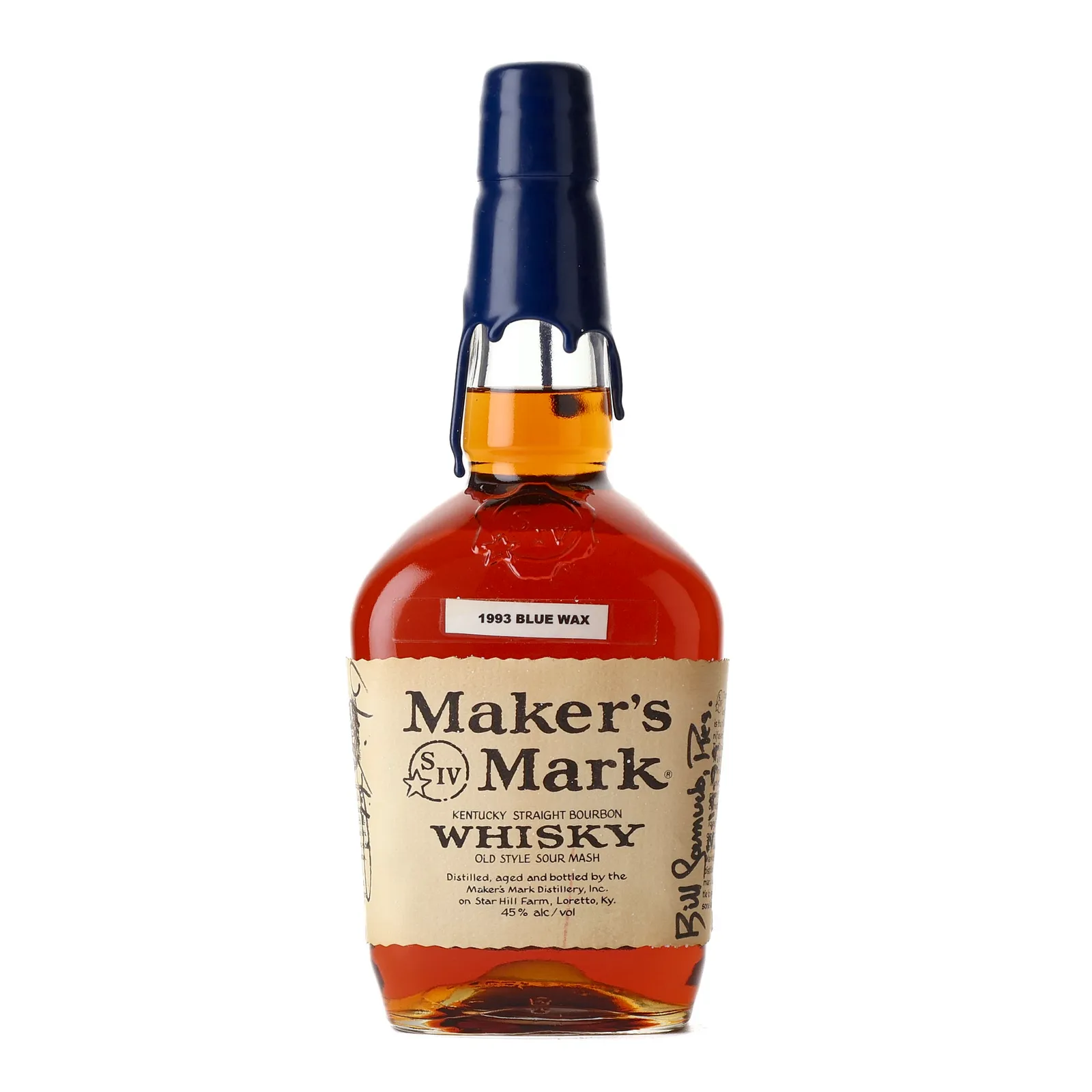 Maker's Mark Blue Wax, New Charred Oak Cask, 1993, 45% whisky bottle