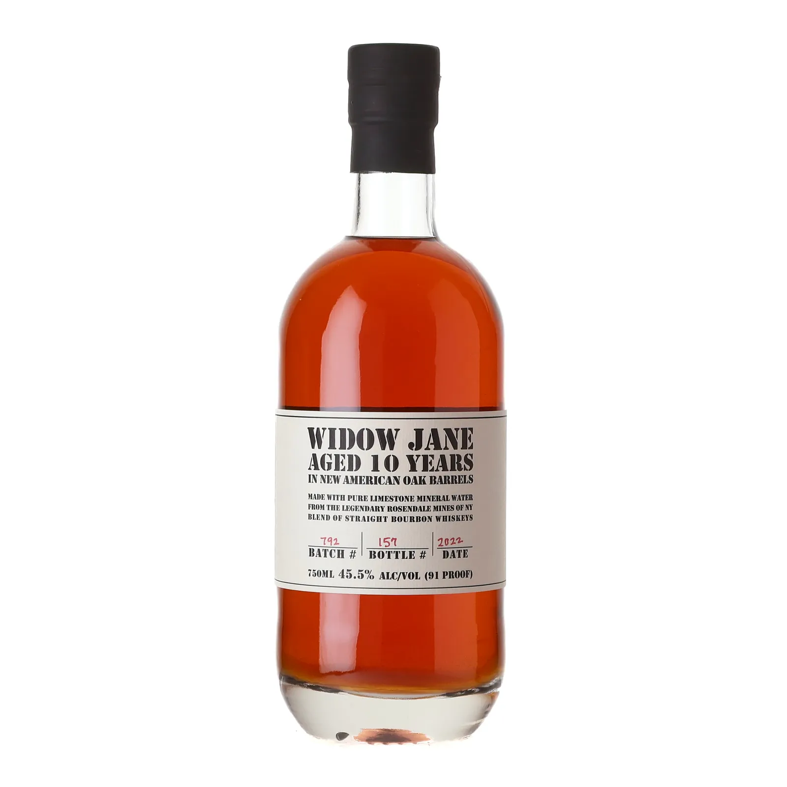 Widow Jane Aged 10 Years, New American Oak Cask, Batch No. 792, 2022, 45.5% whisky bottle