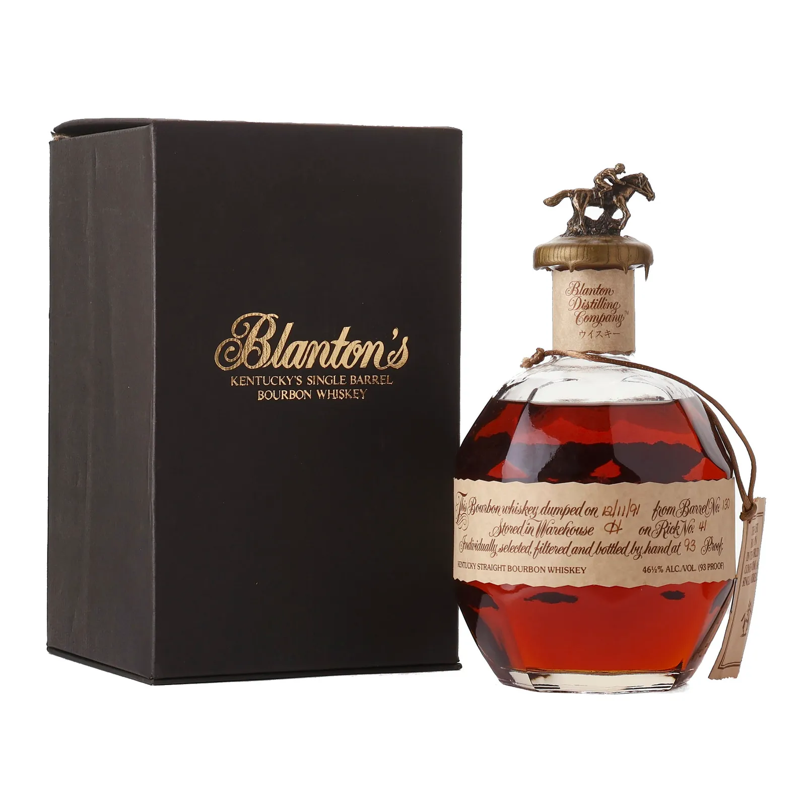 Blanton's Red Label Japanese Release Pre-Letter, 1991, Japanese Market, 46.5% whisky bottle