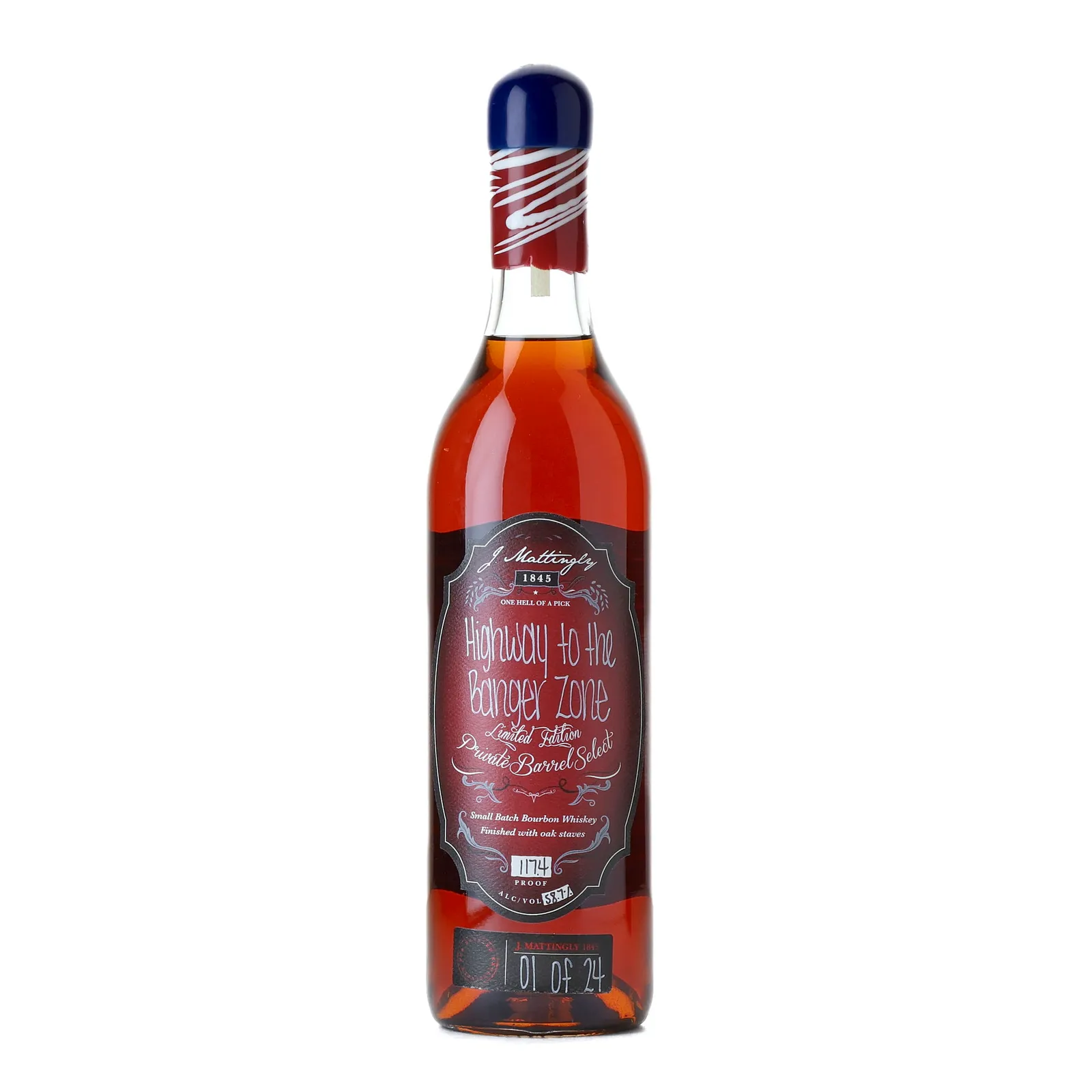 J. Mattingly 1845 Highway to the Banger Zone, Oak Cask, J. Mattingly 1845, 58.7% whisky bottle